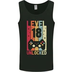 18th Birthday 18 Year Old Level Up Gaming Mens Vest Tank Top