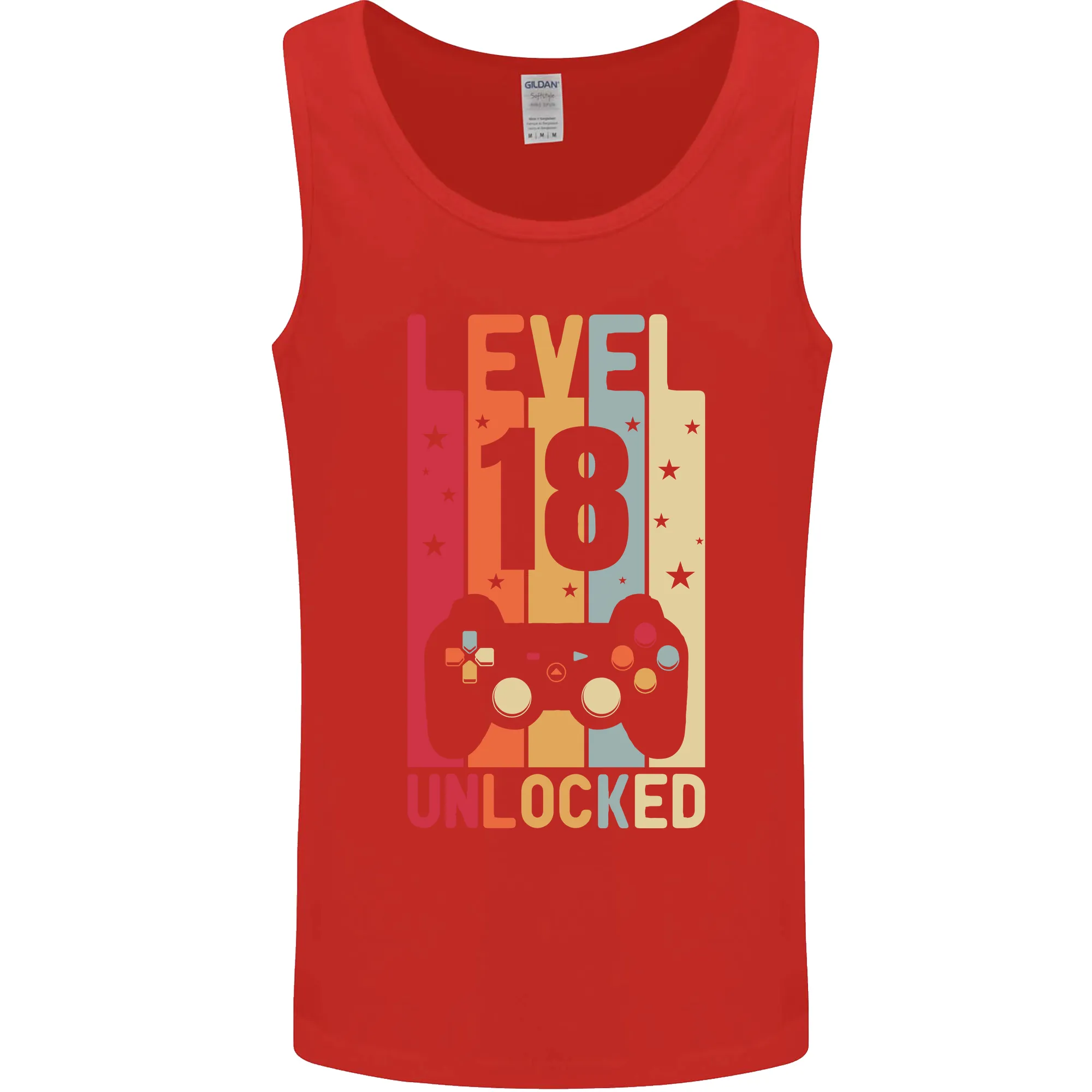 18th Birthday 18 Year Old Level Up Gaming Mens Vest Tank Top