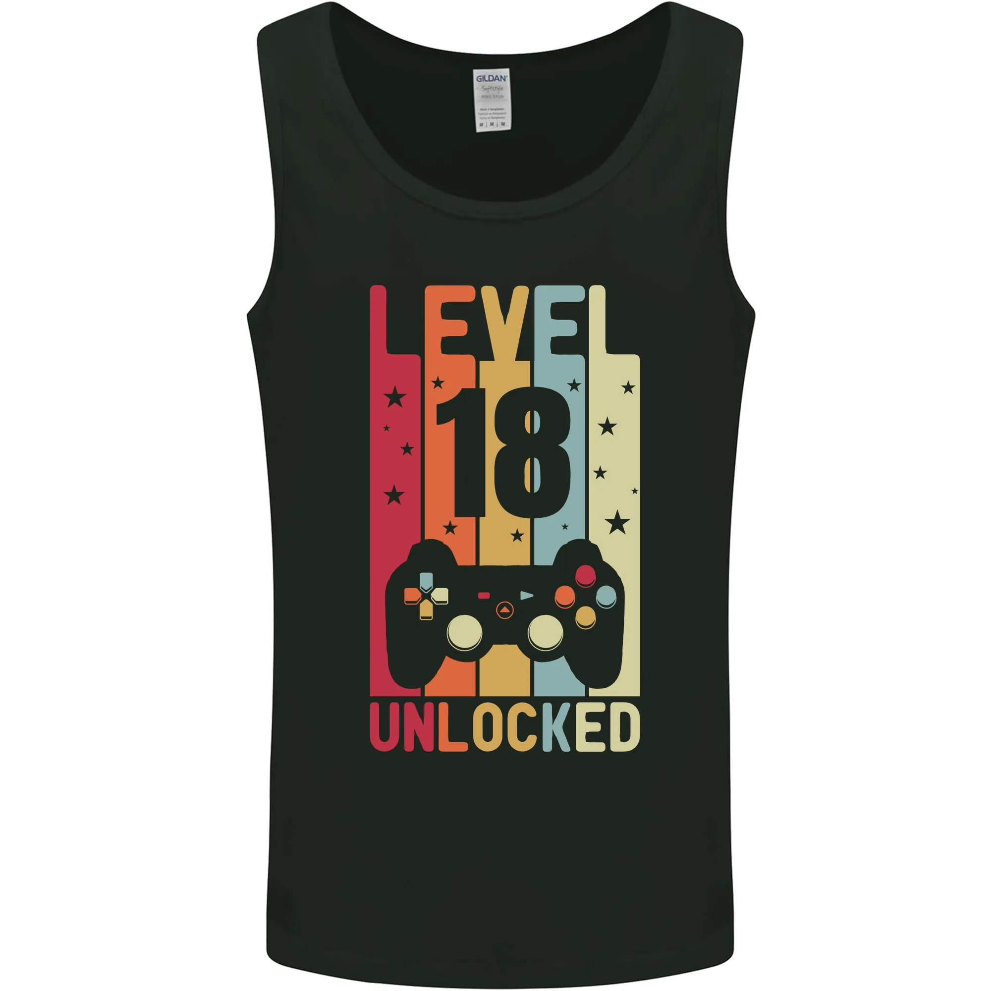 18th Birthday 18 Year Old Level Up Gaming Mens Vest Tank Top
