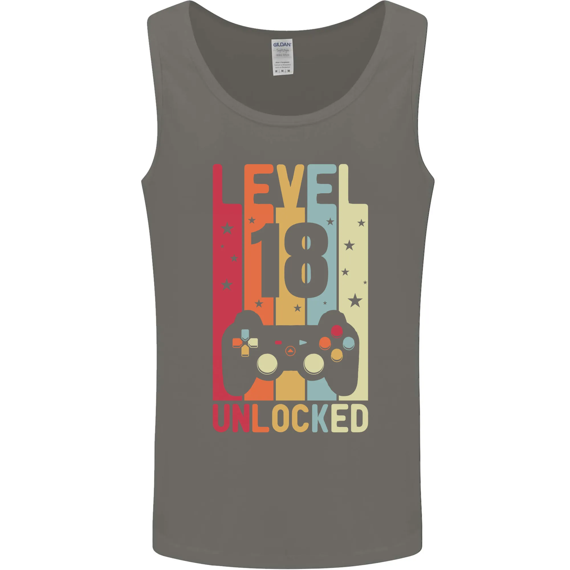 18th Birthday 18 Year Old Level Up Gaming Mens Vest Tank Top