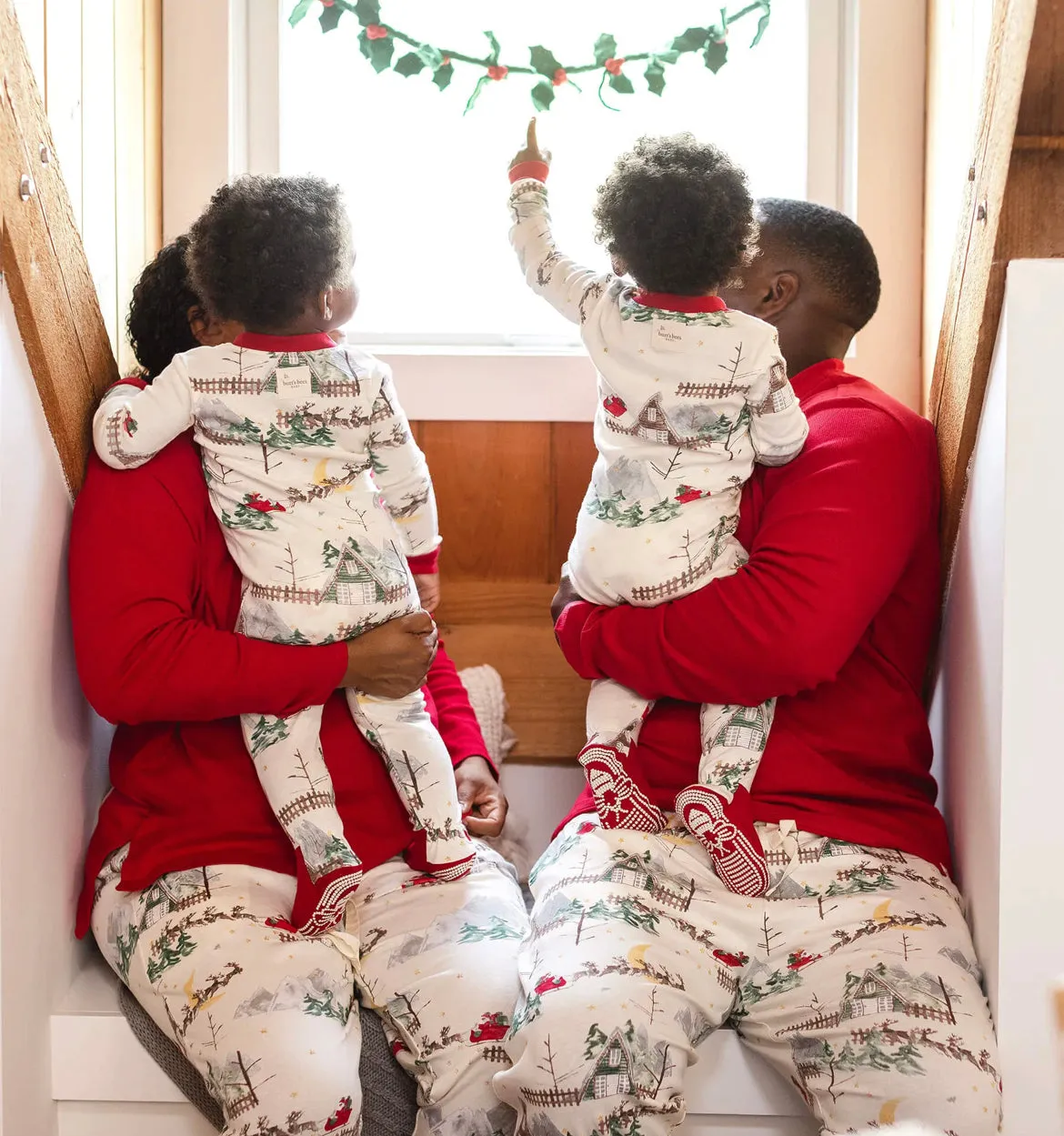 Adult Mens Pocket Tee & Lounge Pants PJ Set- Santa’s Sleigh