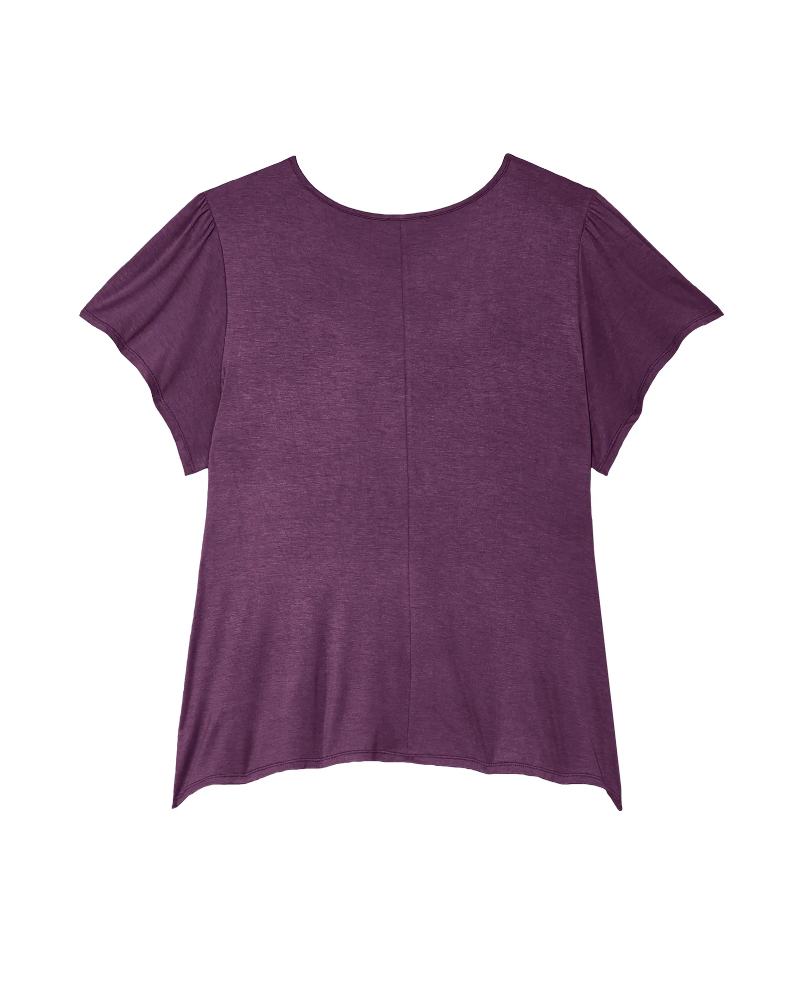 Anaya Short Flutter Sleeve Surplice Top | Purple
