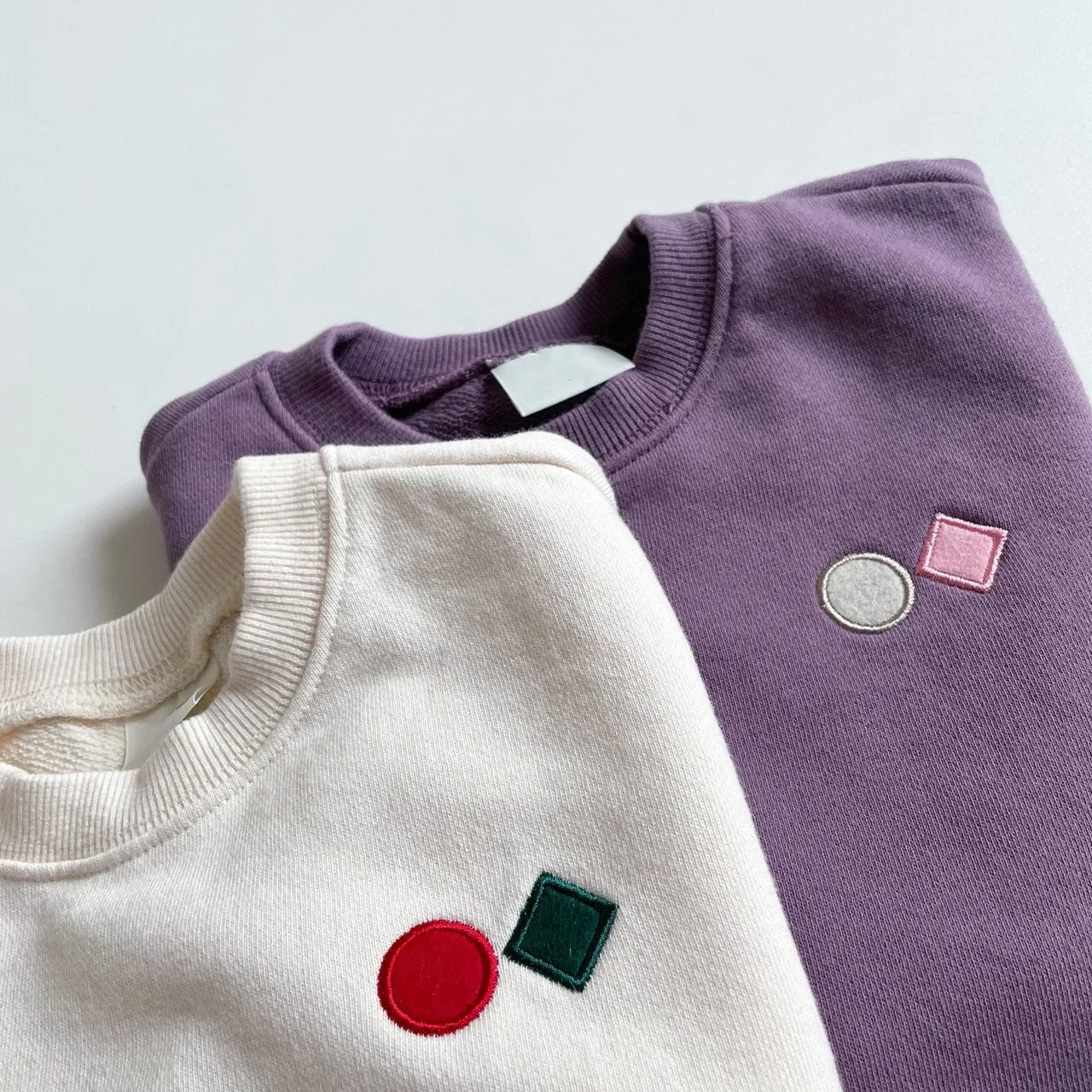 Baby Geometric Embroidery Pattern Solid Color Long Sleeves O-Neck Hoodies by MyKids-USA™