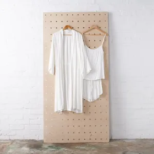 Bamboo Pyjama & Bathrobe Bundle in White - Cami & Short Set