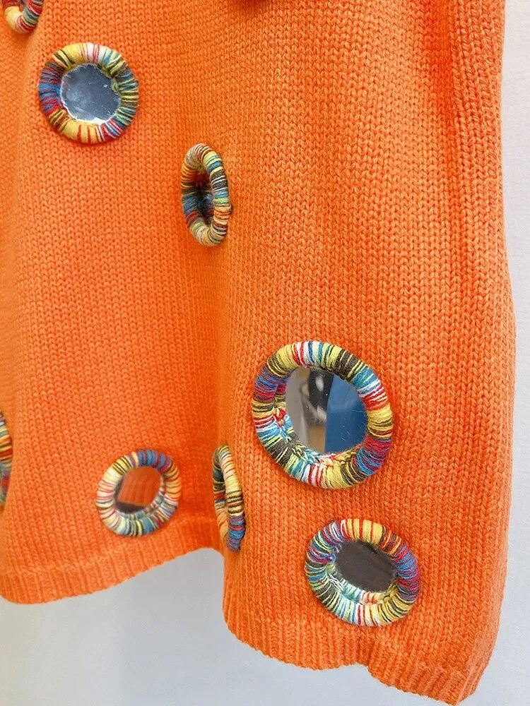 Casual Knitting Vests For Women Round Neck Sleeveless Patchwork Appliques Vintage Temperament Tank Tops Female