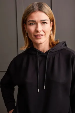COMBO FABRIC TOP WITH HOOD