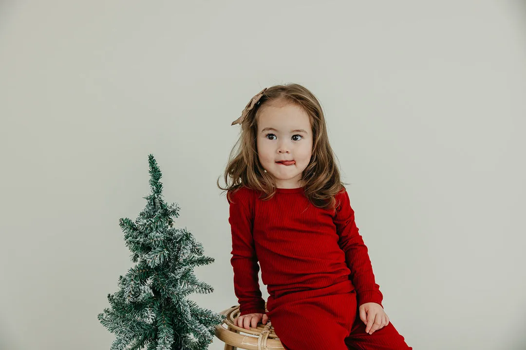 Copper Pearl- Cranberry 2pc Long Sleeve Pajama Set