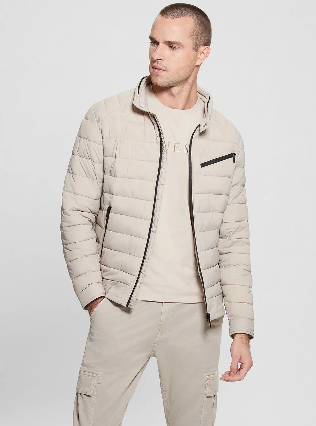 Eco Stone Stretch Biker Jacket