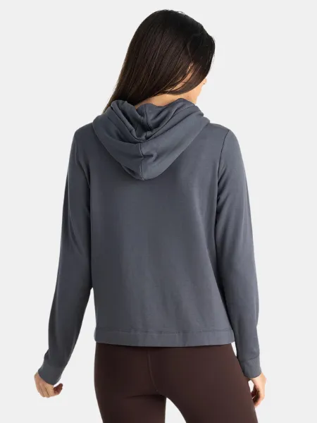 FREE FLY WOMEN'S BAMBOO LIGHTWEIGHT FLEECE CROPPED HOODIE