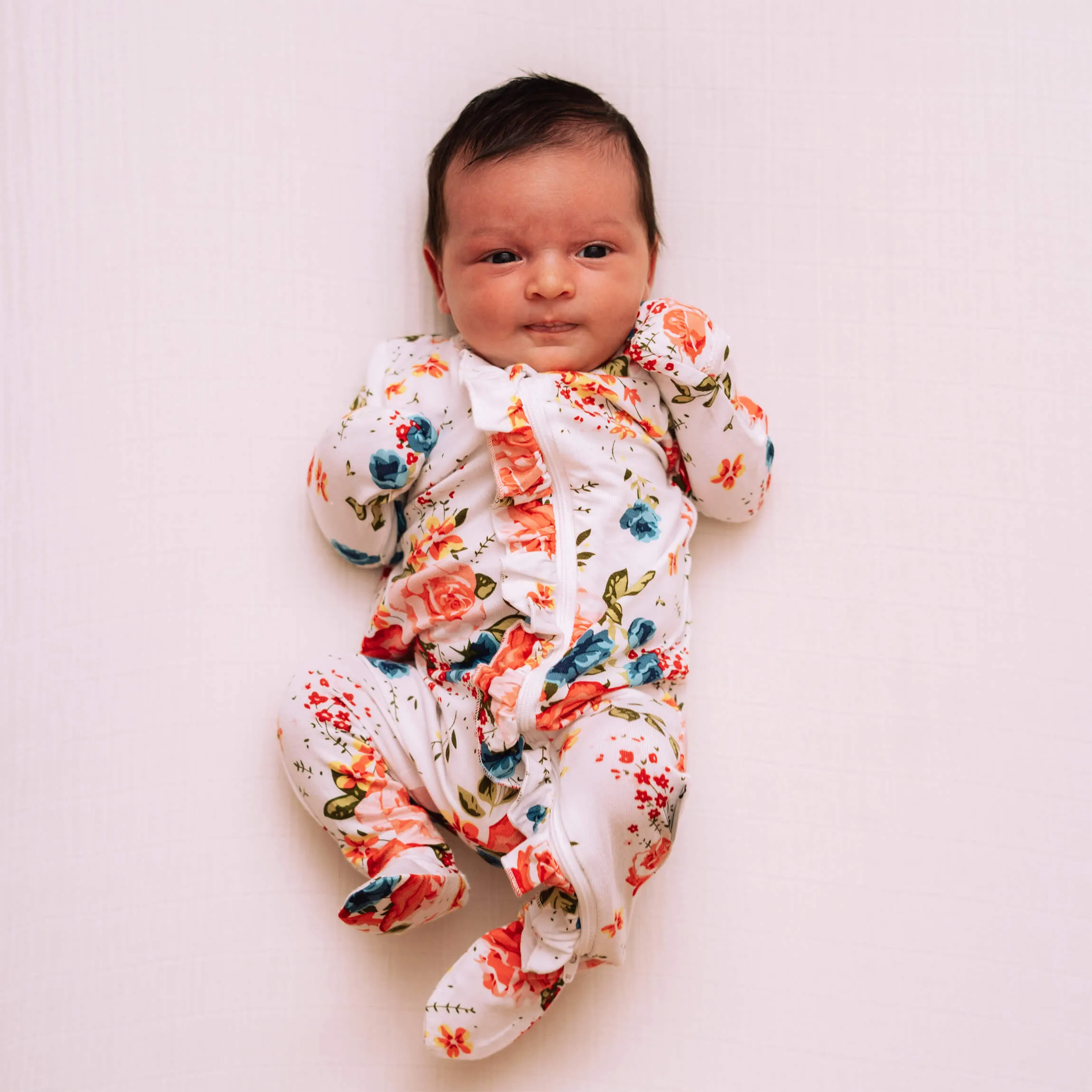FRENCH FLORAL FOOTED JAMMIES