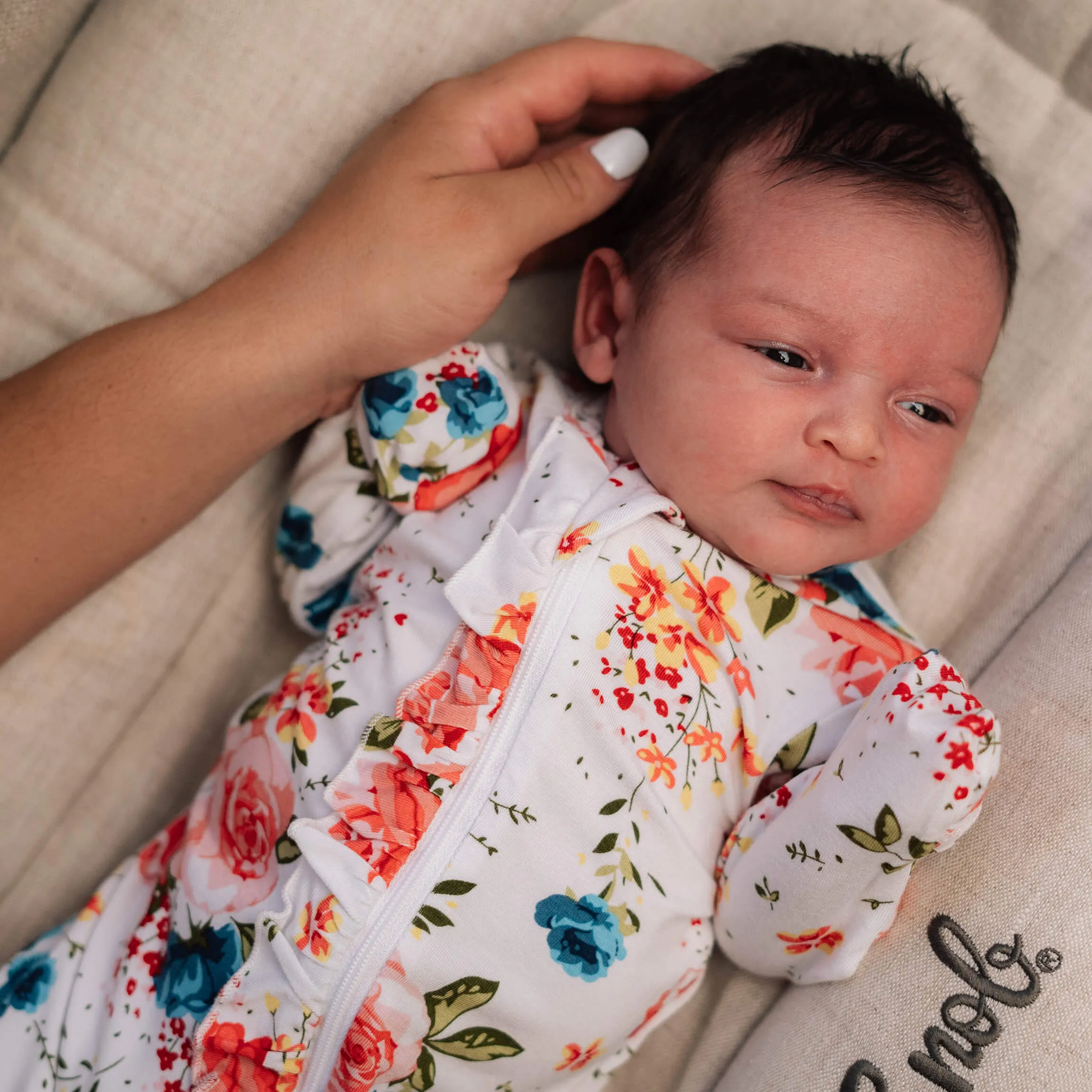 FRENCH FLORAL FOOTED JAMMIES