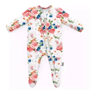 FRENCH FLORAL FOOTED JAMMIES