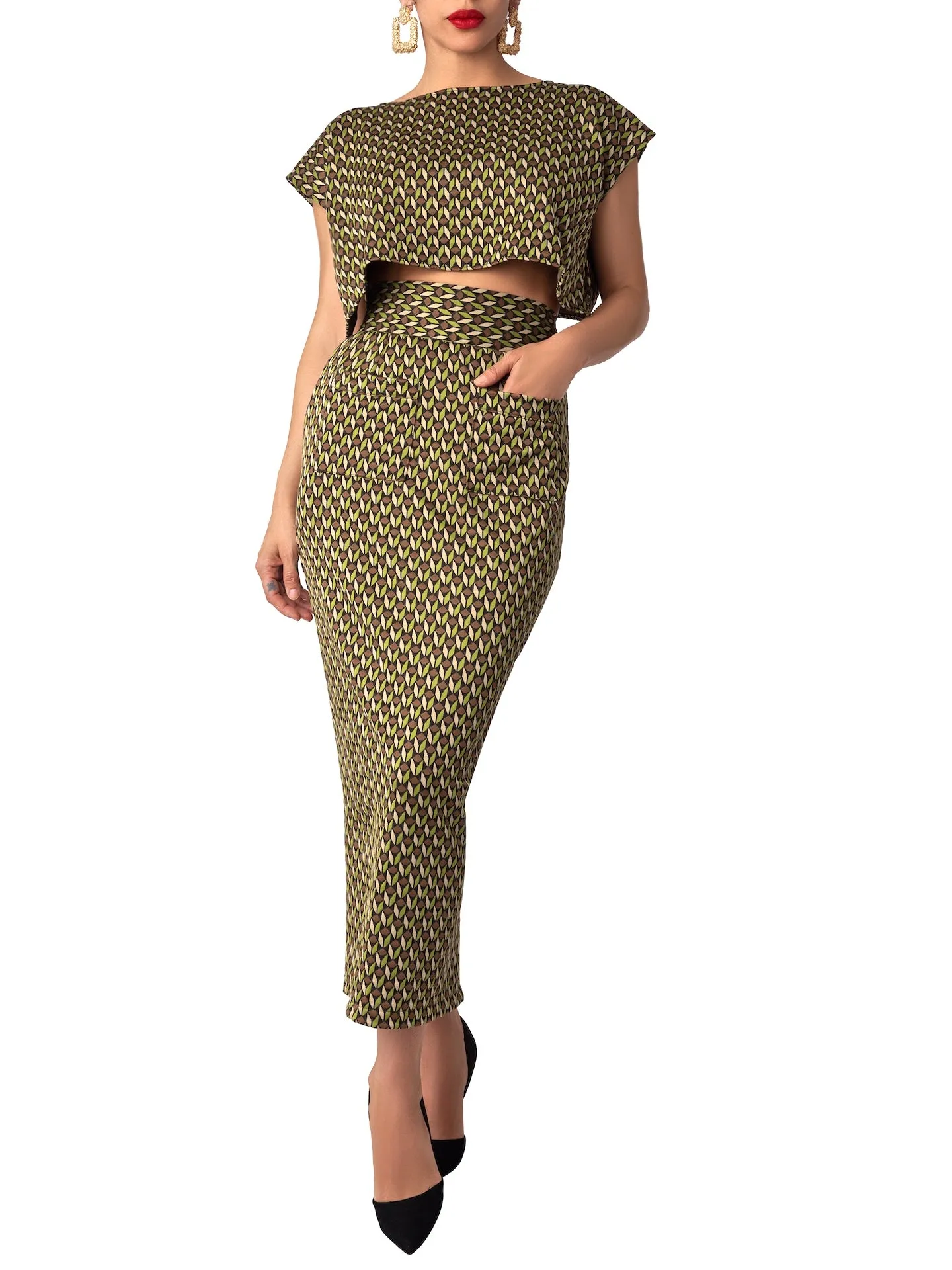 “Liv” Pattern Pencil Skirt