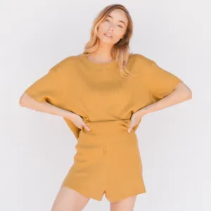 Lullaby Club Alex Knit Tee - Mustard *FINAL SALE*