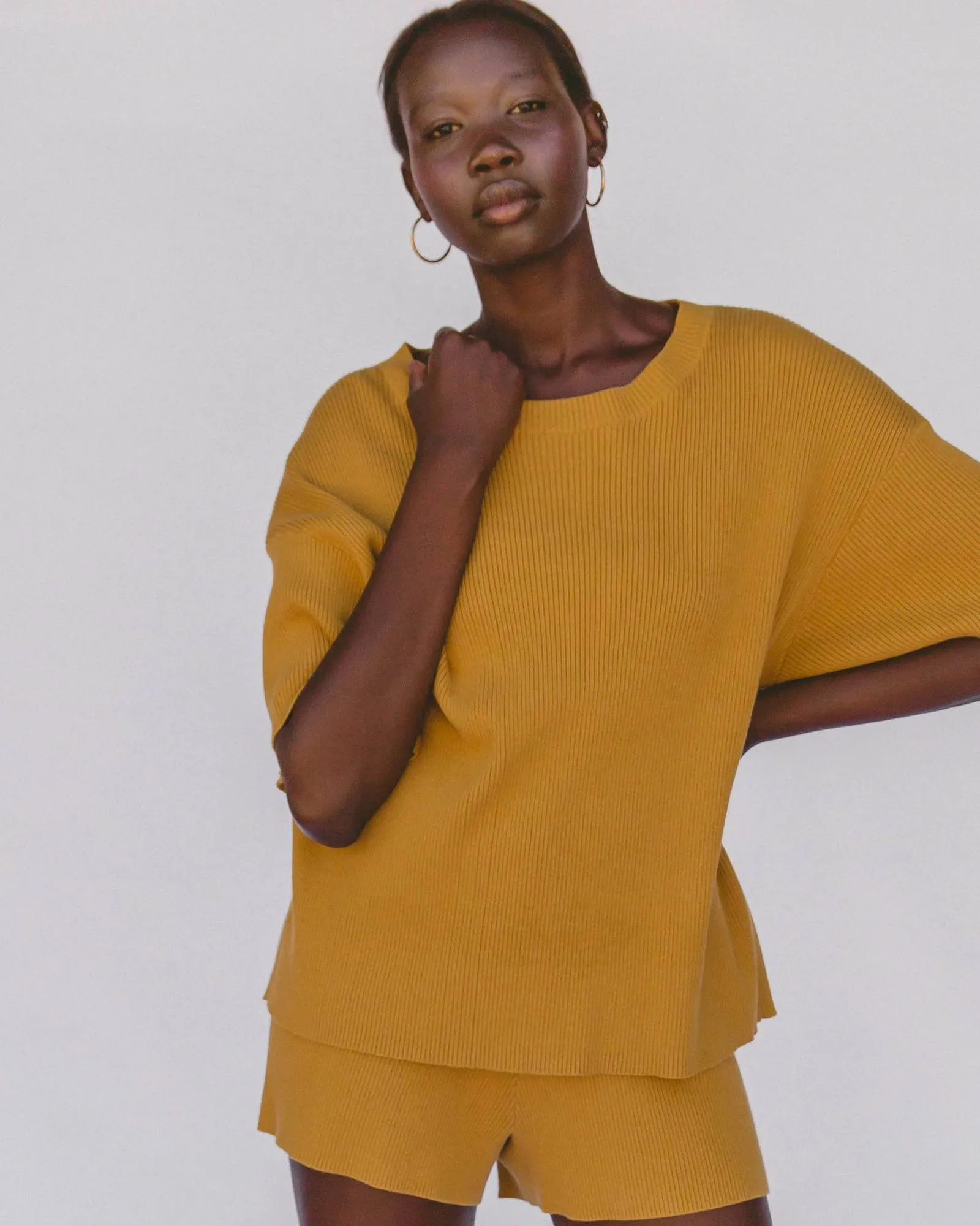 Lullaby Club Alex Knit Tee - Mustard *FINAL SALE*