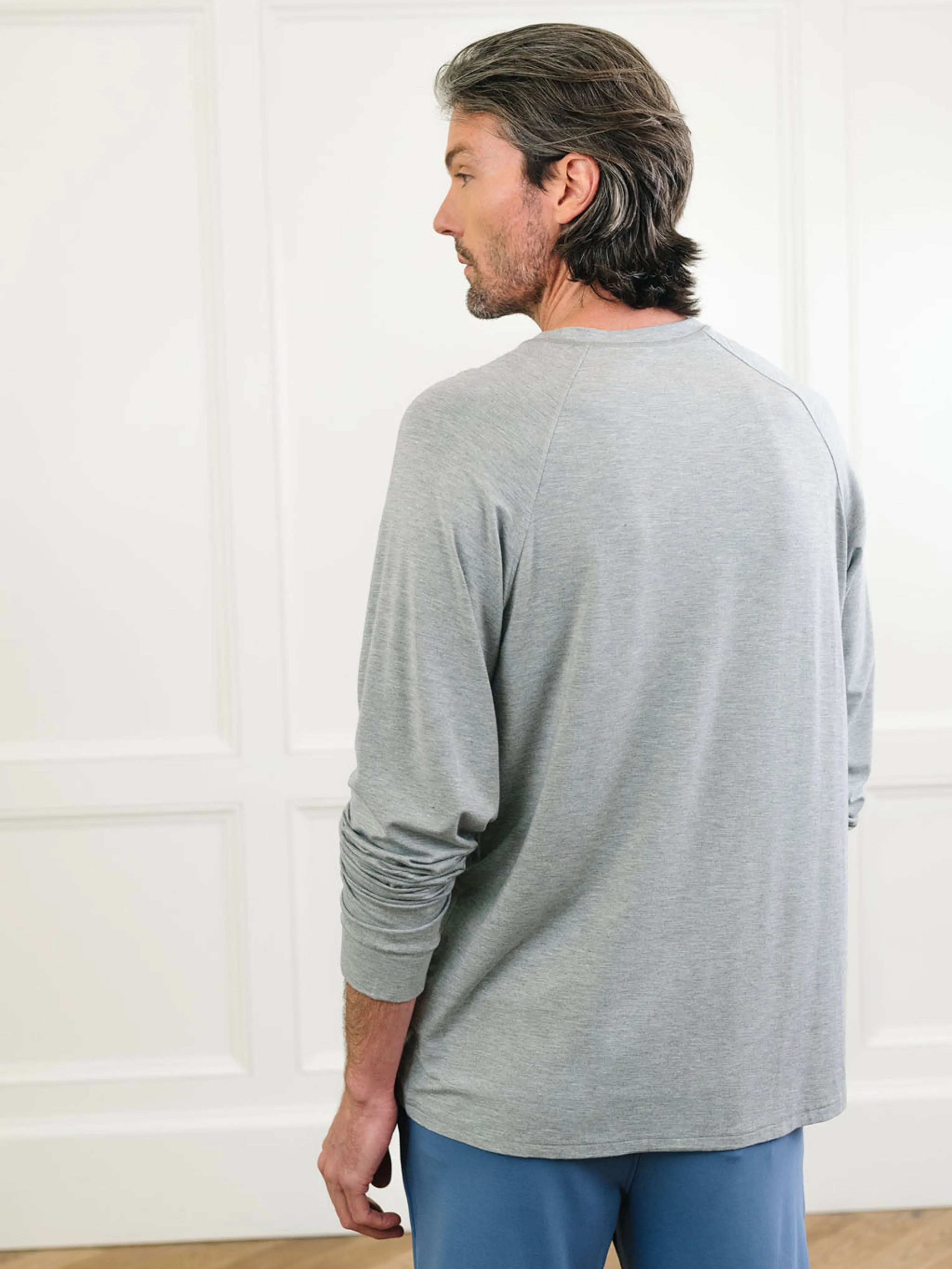 Men's Stretch-Knit Long Sleeve Bamboo Pajama Set