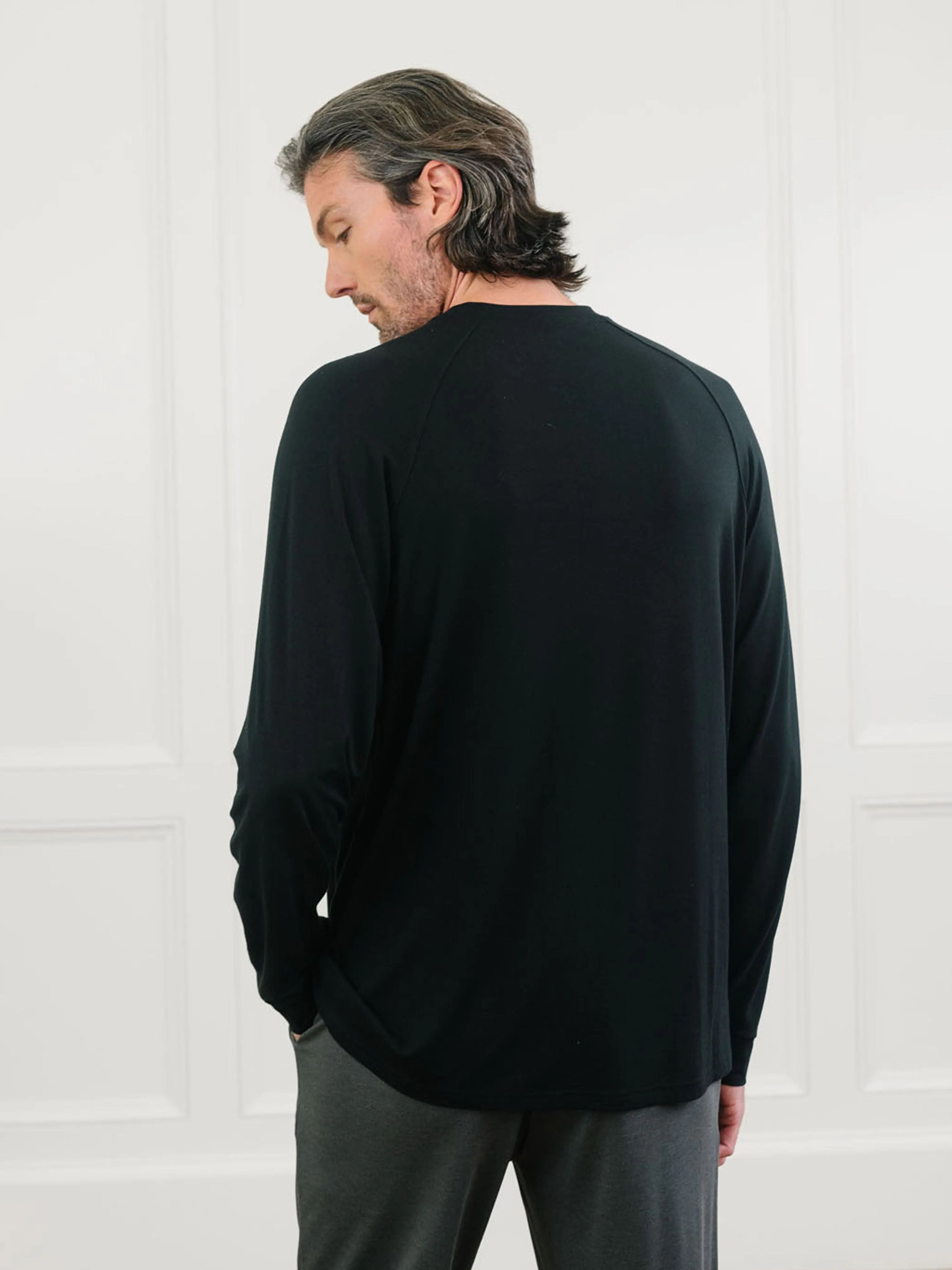 Men's Stretch-Knit Long Sleeve Bamboo Pajama Set