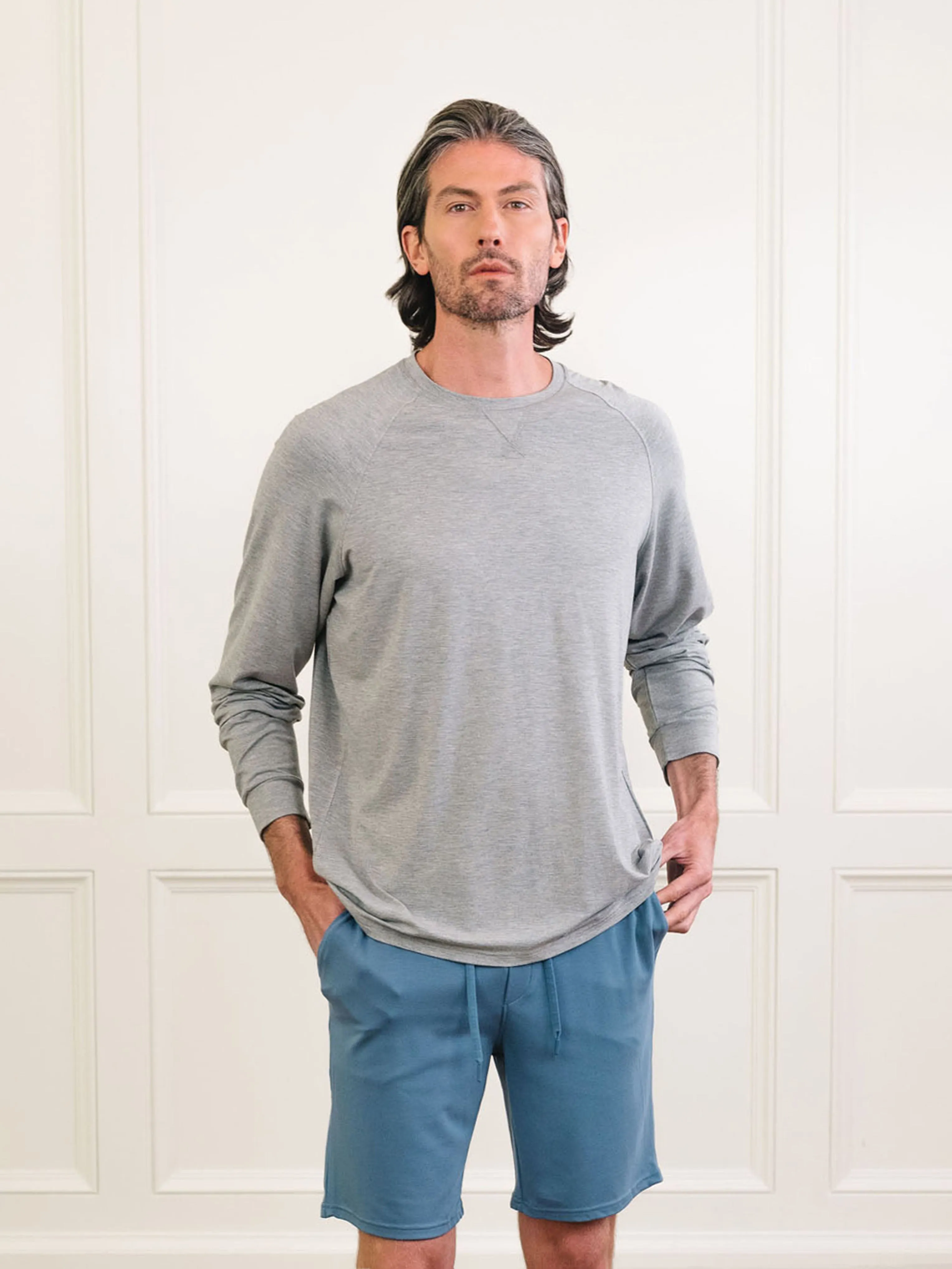 Men's Stretch-Knit Long Sleeve Bamboo Pajama Set