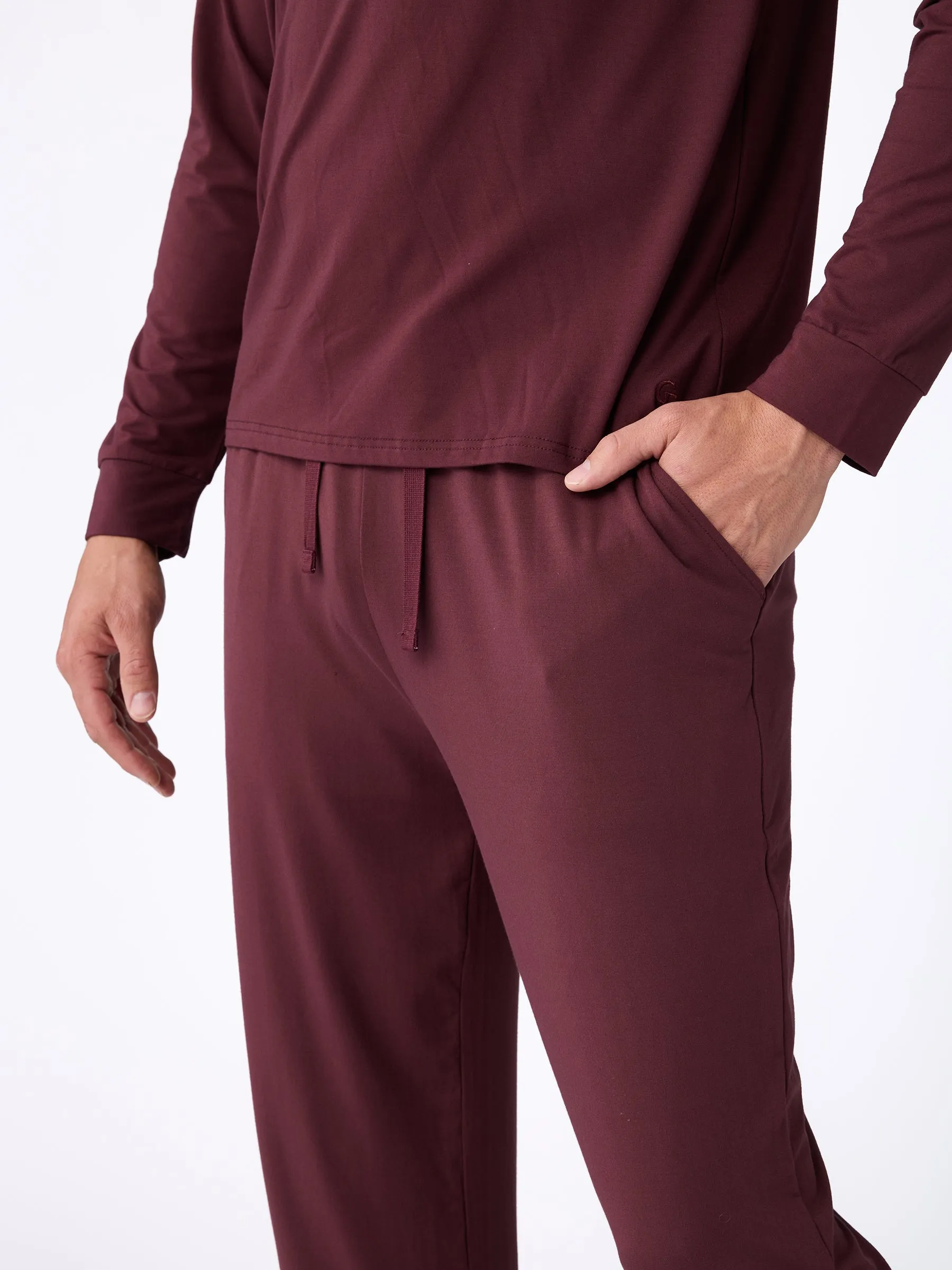 Men's Stretch-Knit Long Sleeve Bamboo Pajama Set