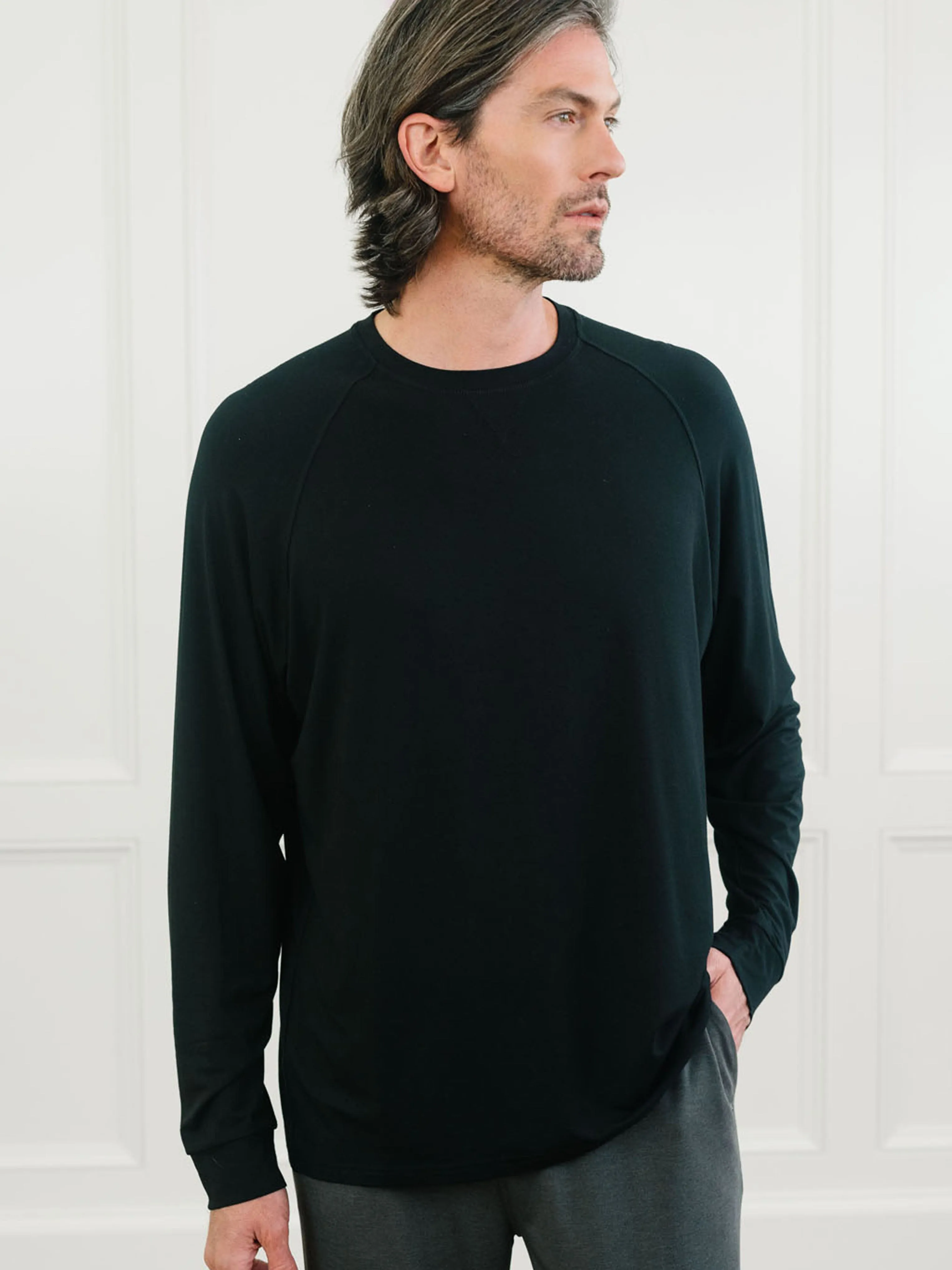 Men's Stretch-Knit Long Sleeve Bamboo Pajama Set