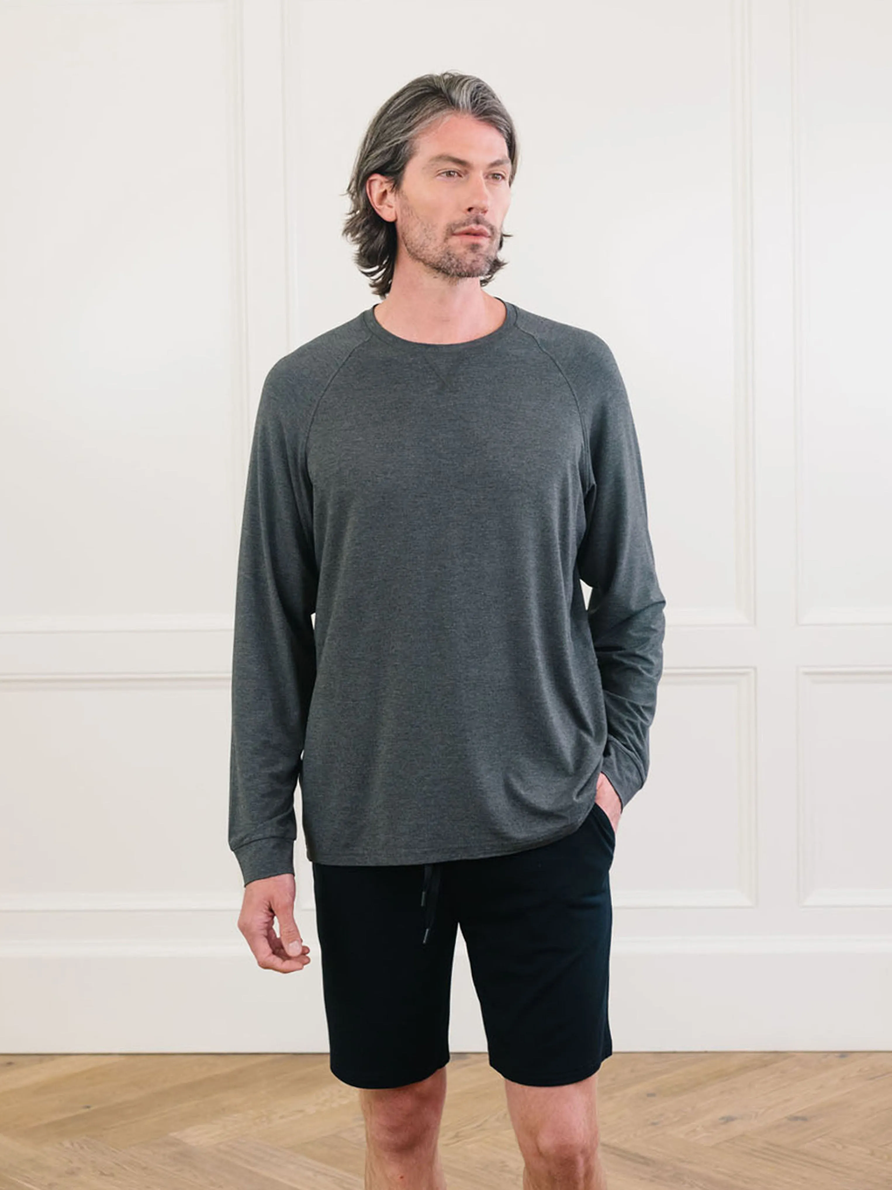 Men's Stretch-Knit Long Sleeve Bamboo Pajama Set