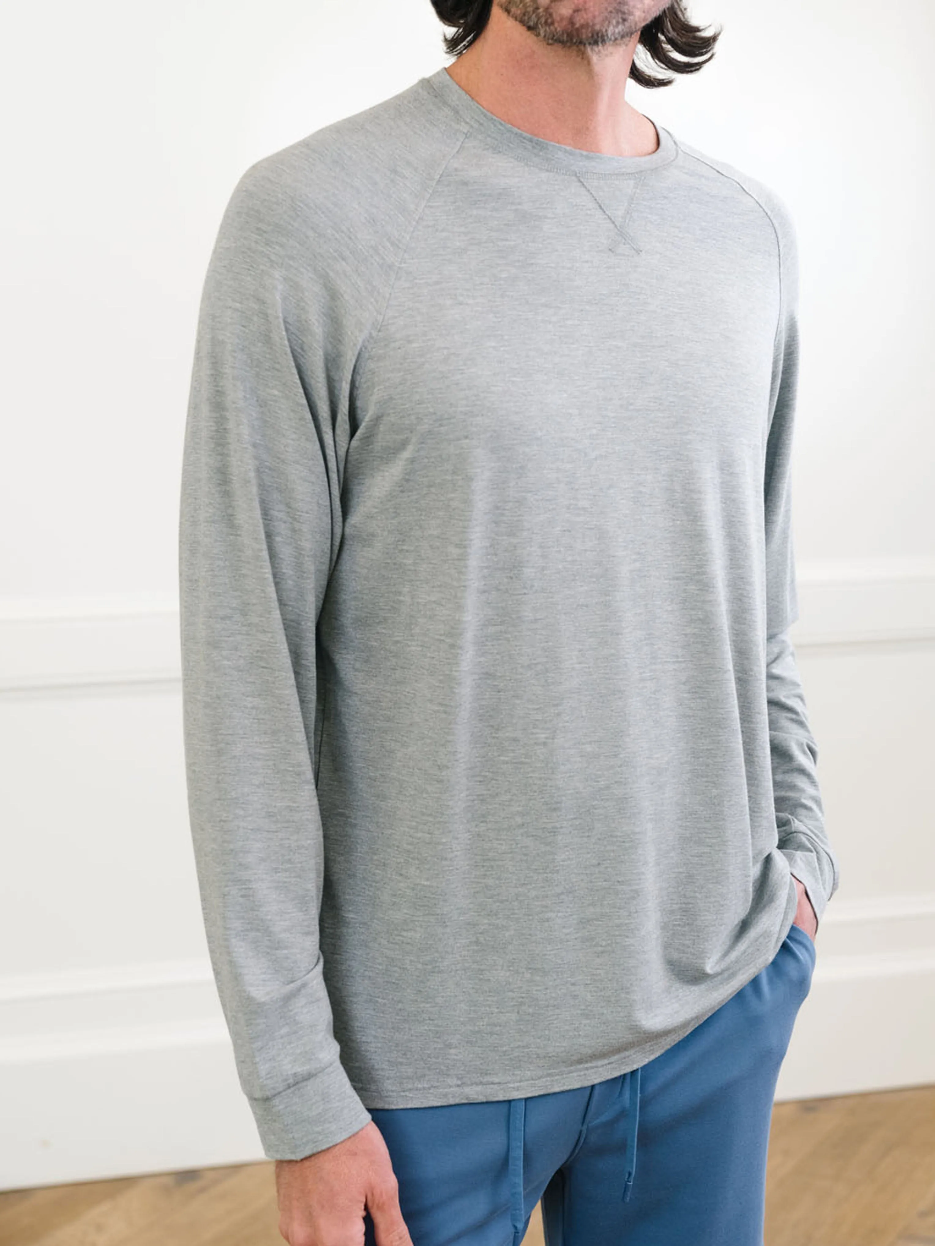 Men's Stretch-Knit Long Sleeve Bamboo Pajama Set