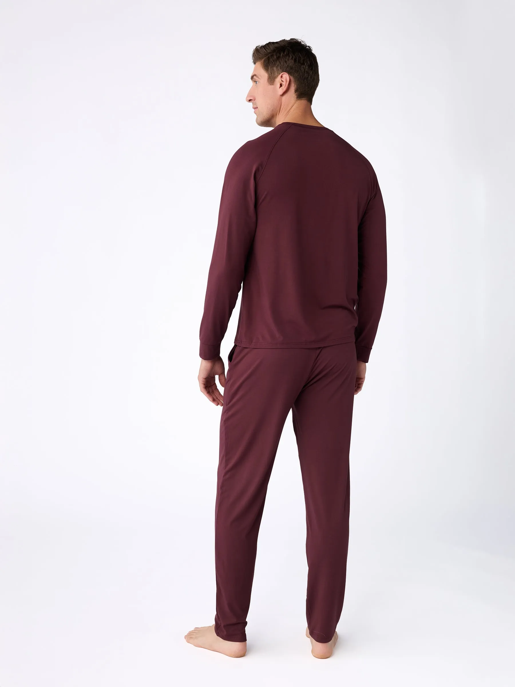 Men's Stretch-Knit Long Sleeve Bamboo Pajama Set