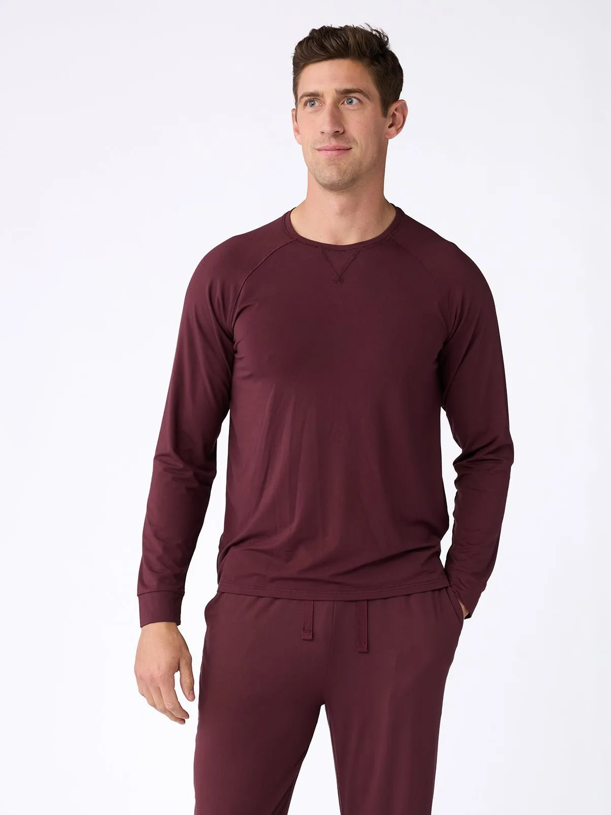 Men's Stretch-Knit Long Sleeve Bamboo Pajama Set