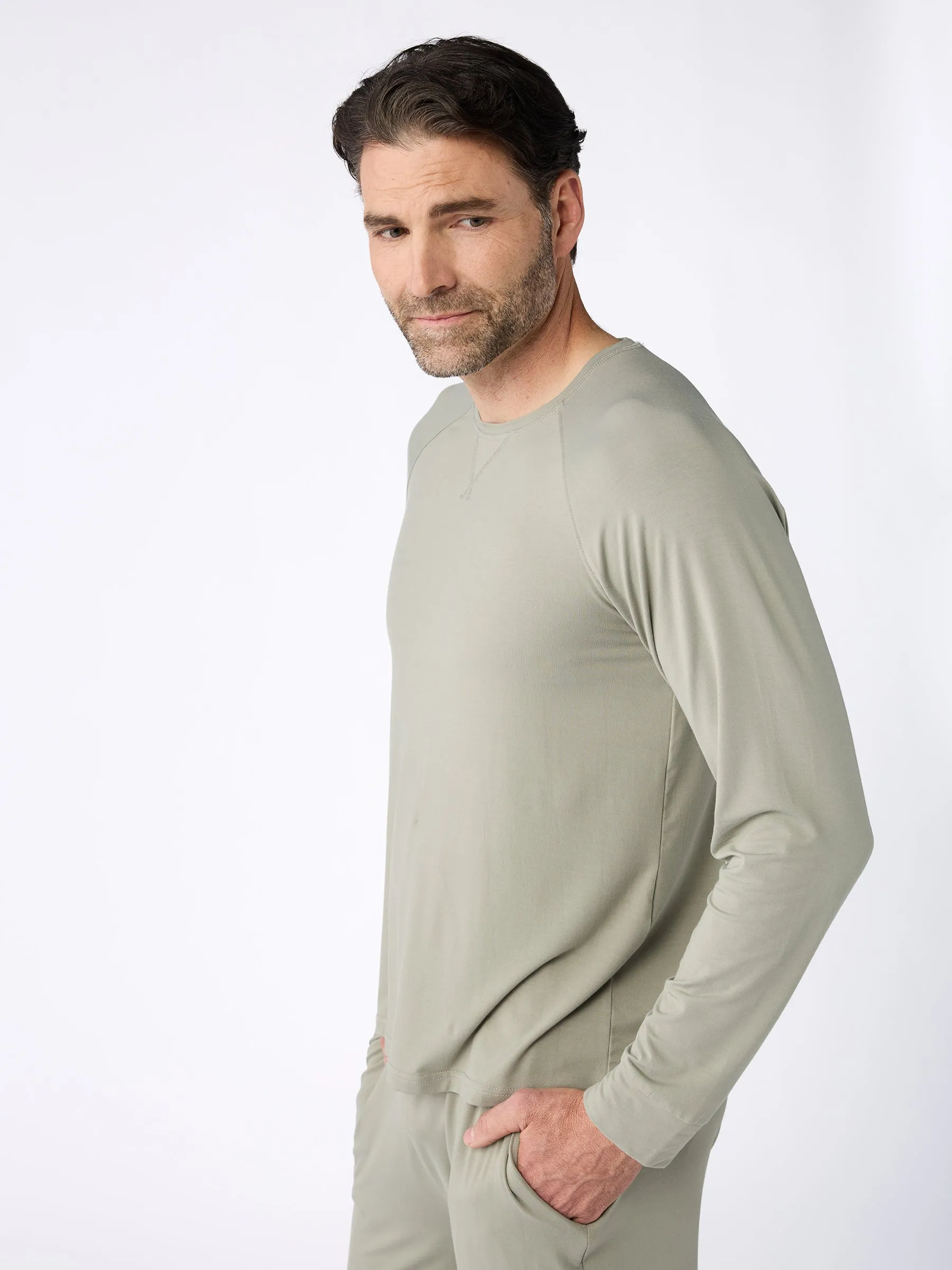Men's Stretch-Knit Long Sleeve Bamboo Pajama Set