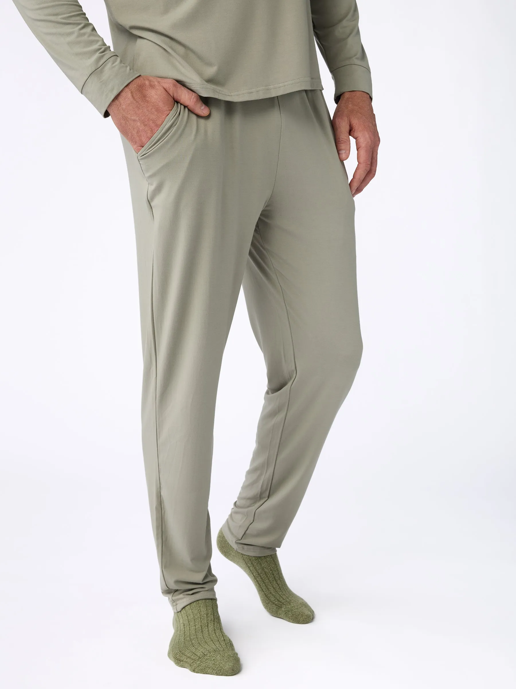 Men's Stretch-Knit Long Sleeve Bamboo Pajama Set