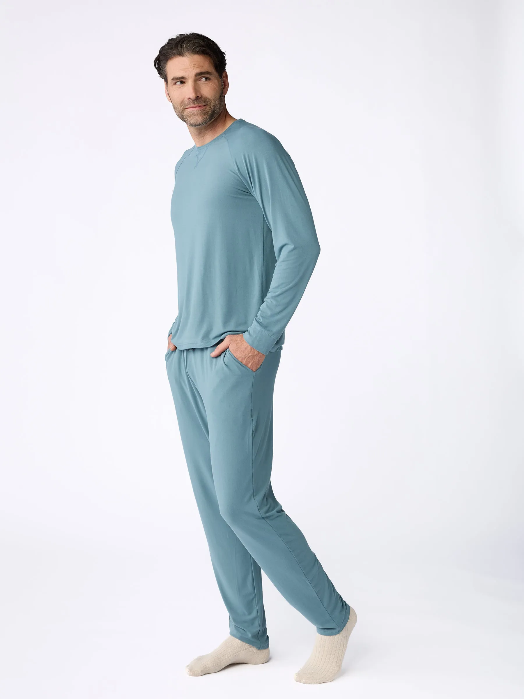 Men's Stretch-Knit Long Sleeve Bamboo Pajama Set