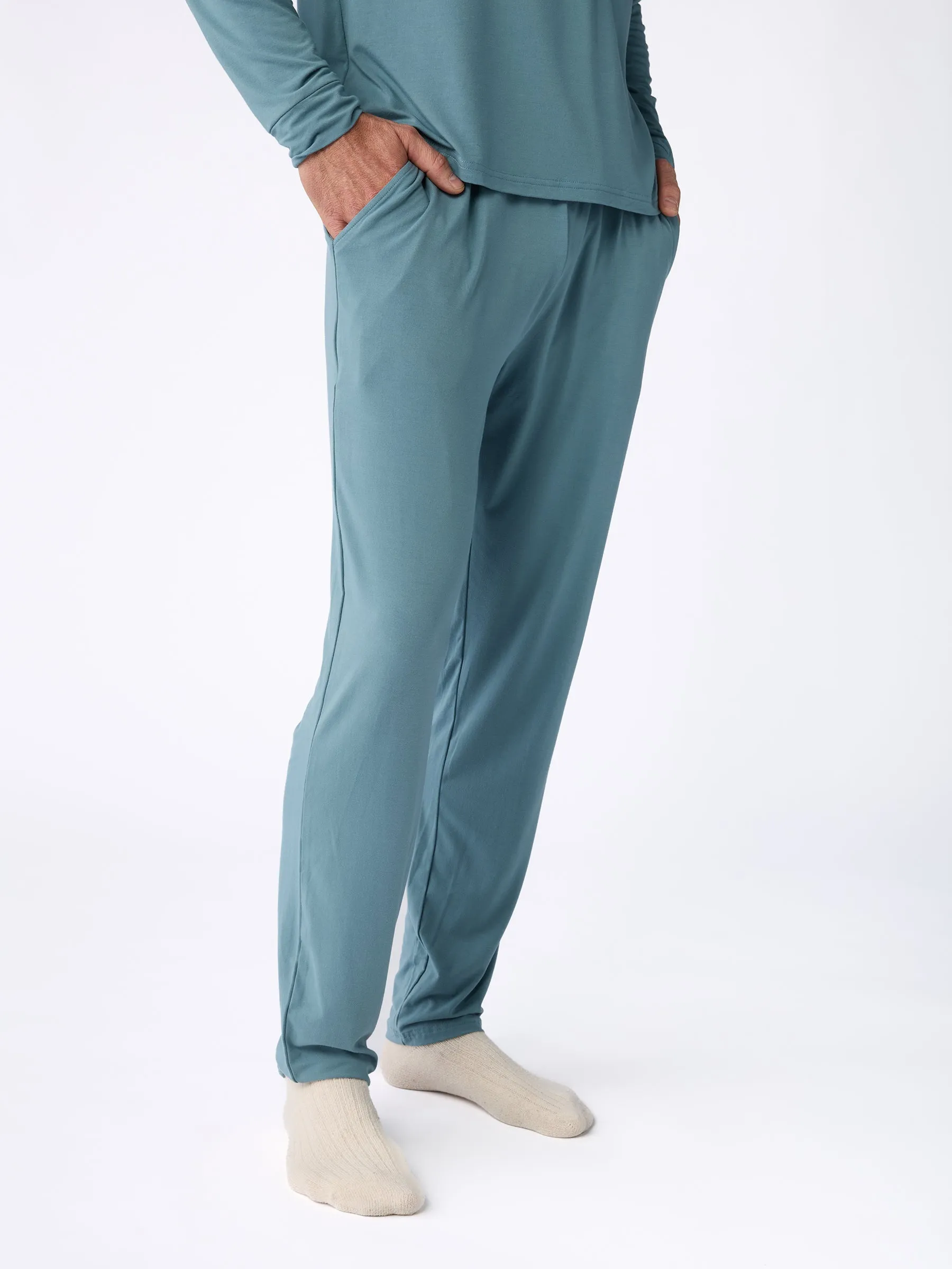 Men's Stretch-Knit Long Sleeve Bamboo Pajama Set