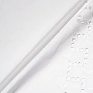 One-Sided Open Work Embroidered Pure Cotton