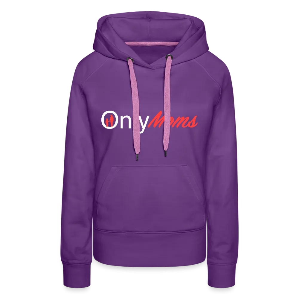OnlyMoms Premium Hoodie (White and Pink Letters)