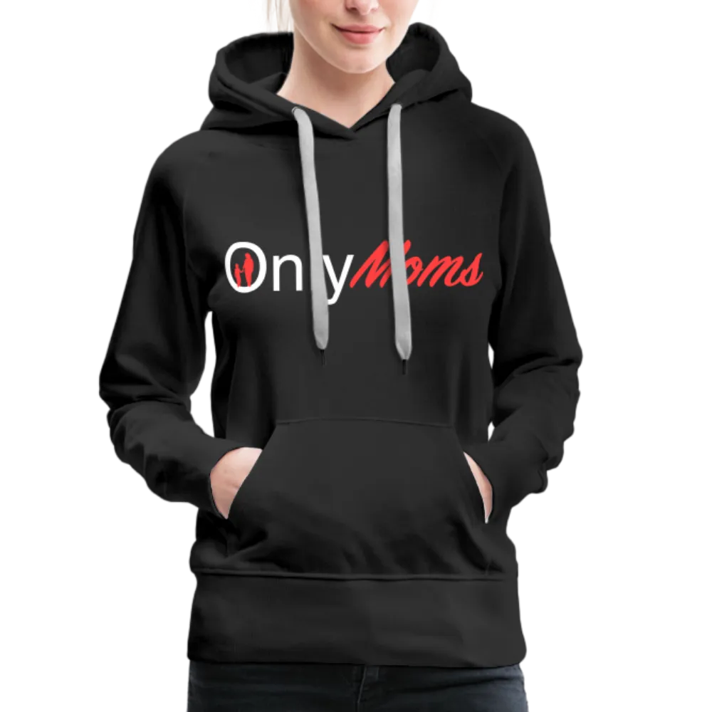 OnlyMoms Premium Hoodie (White and Pink Letters)