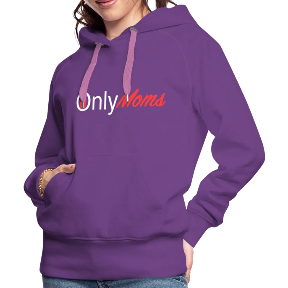 OnlyMoms Premium Hoodie (White and Pink Letters)