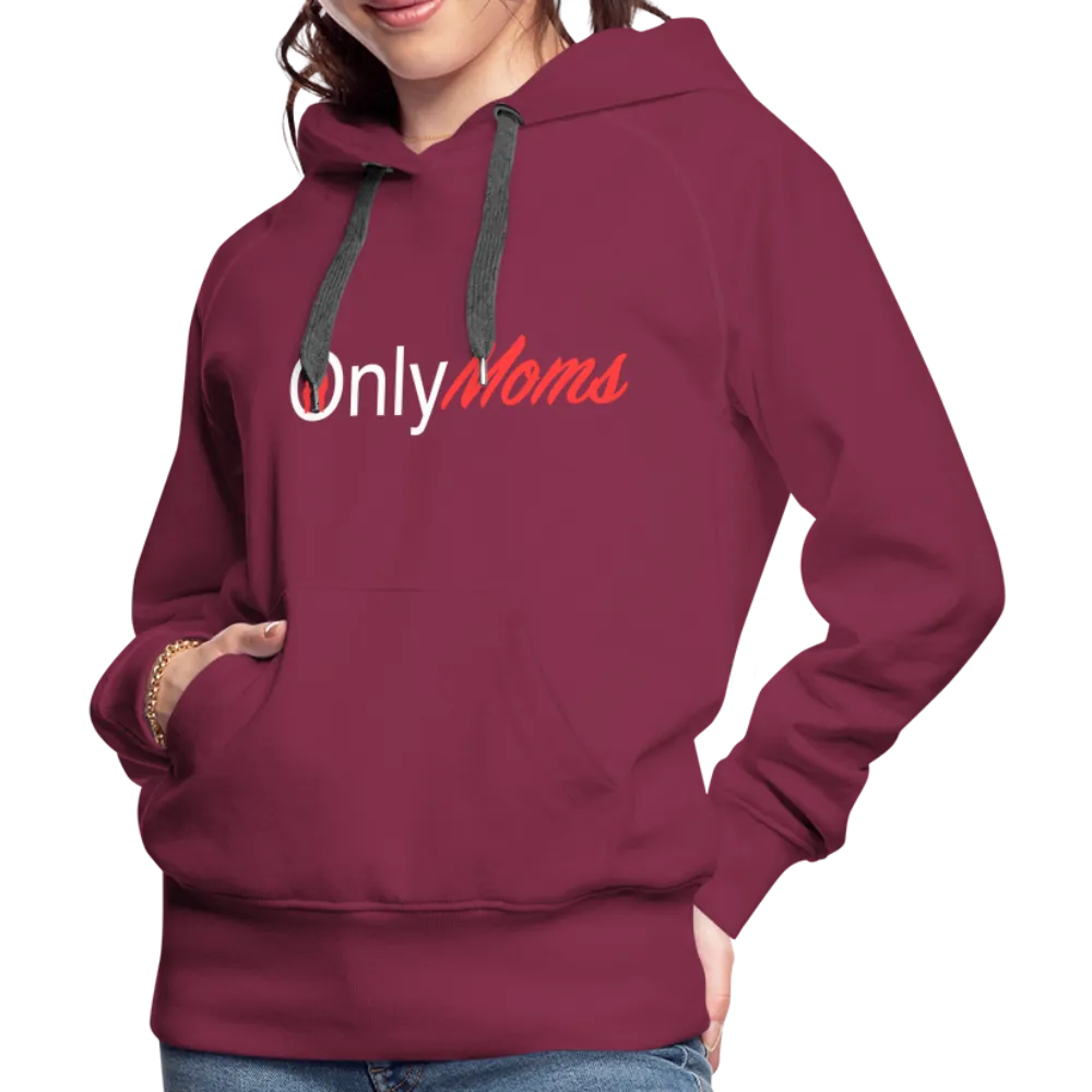 OnlyMoms Premium Hoodie (White and Pink Letters)