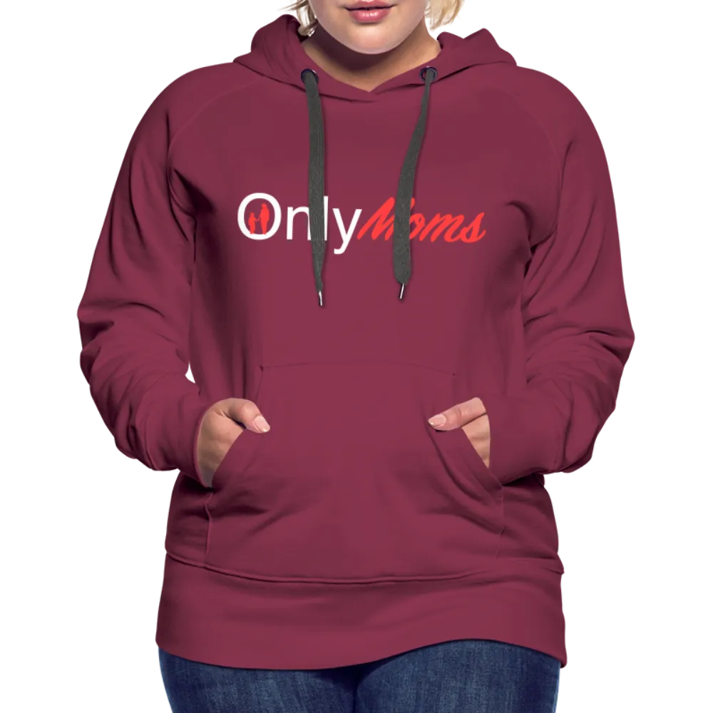 OnlyMoms Premium Hoodie (White and Pink Letters)