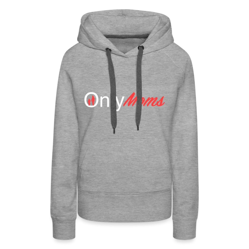 OnlyMoms Premium Hoodie (White and Pink Letters)