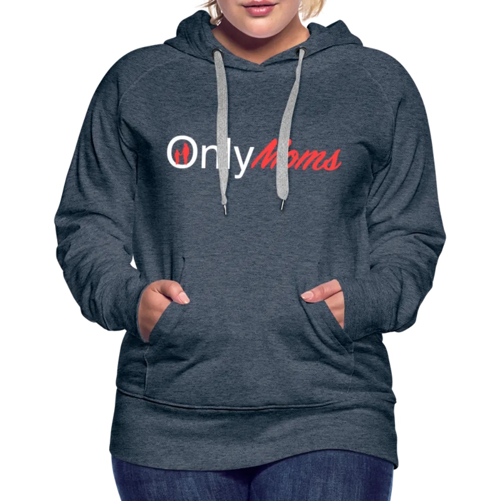OnlyMoms Premium Hoodie (White and Pink Letters)