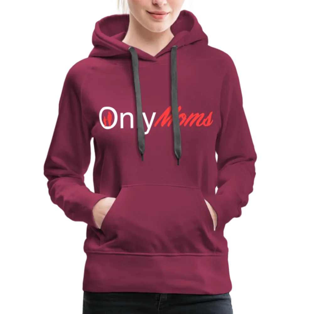 OnlyMoms Premium Hoodie (White and Pink Letters)