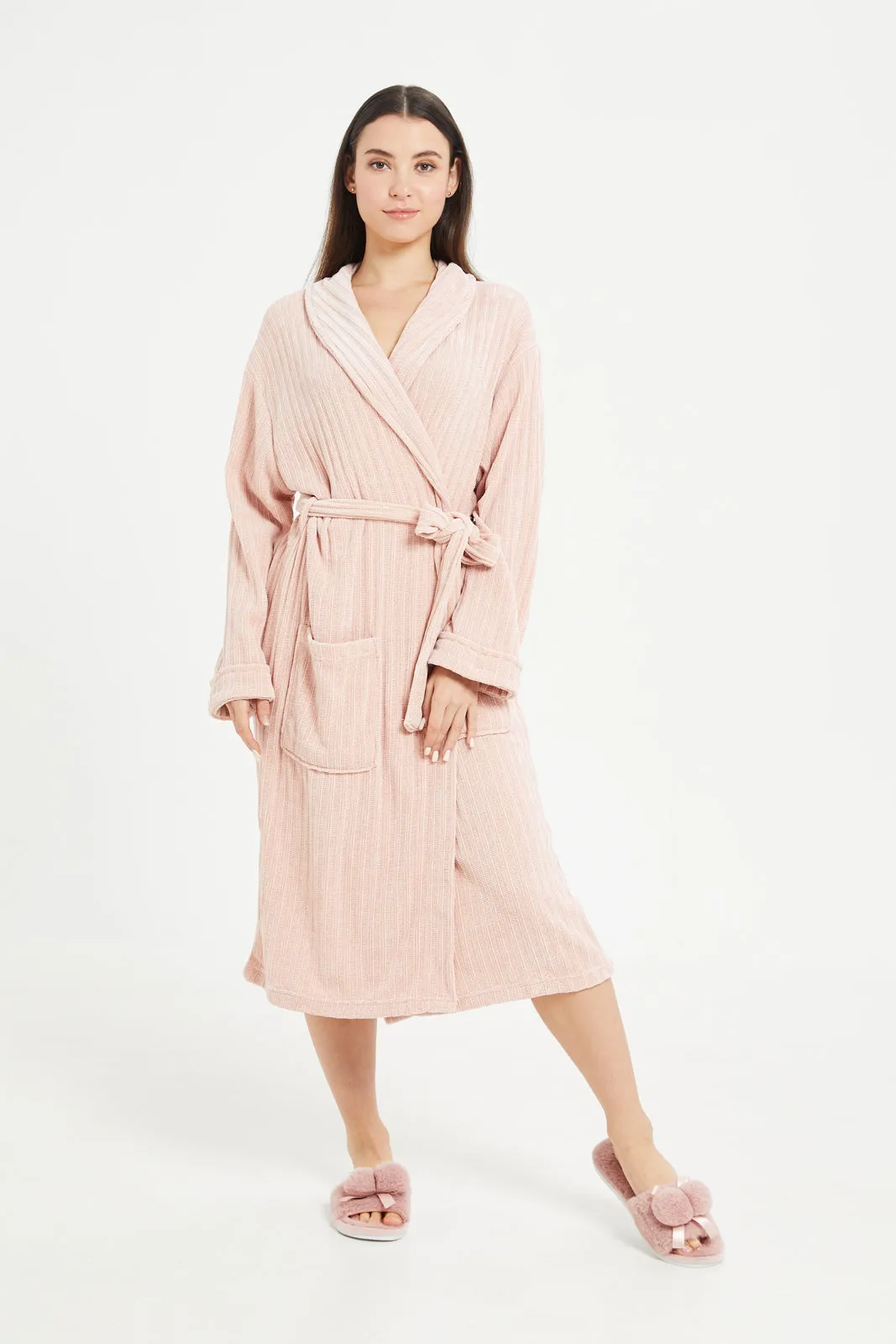 Pink Ultra Soft Belted Bathrobe