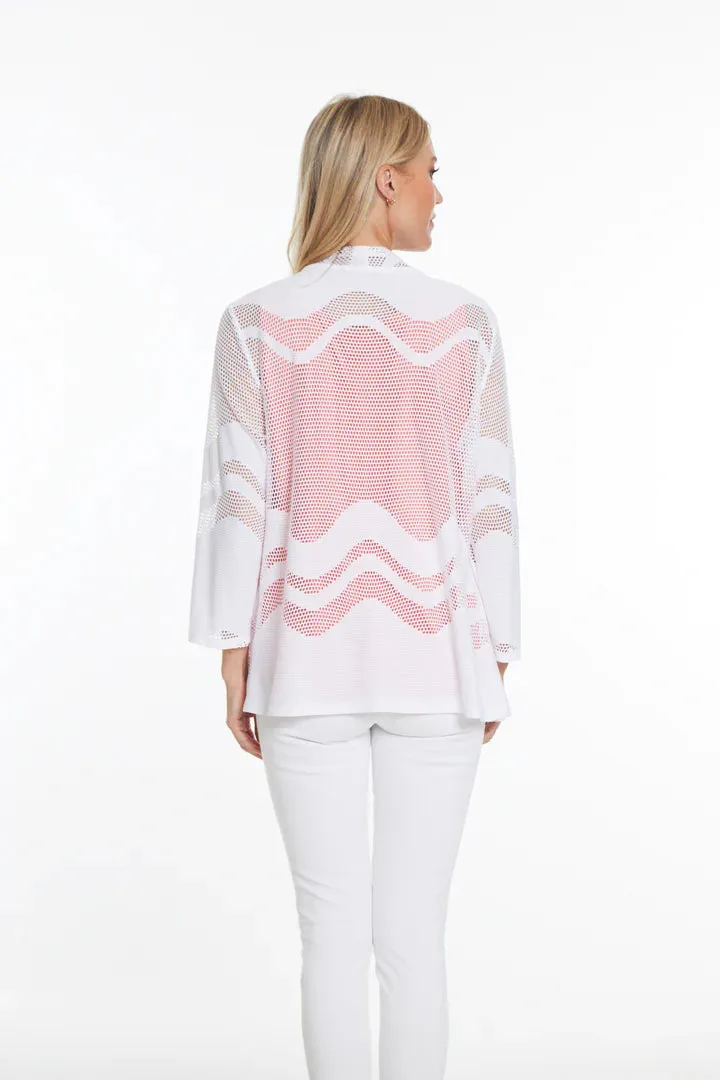 Shirt White Button Front 3/4 Sleeve Women's M24206jm