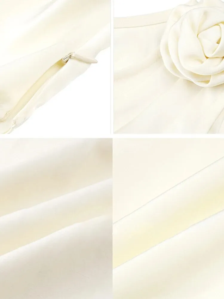 Solid Satin Vests For Women Round Neck Sleeveless Patchwork Folds Spliced Floral Elegant Tank Tops Female Fashion