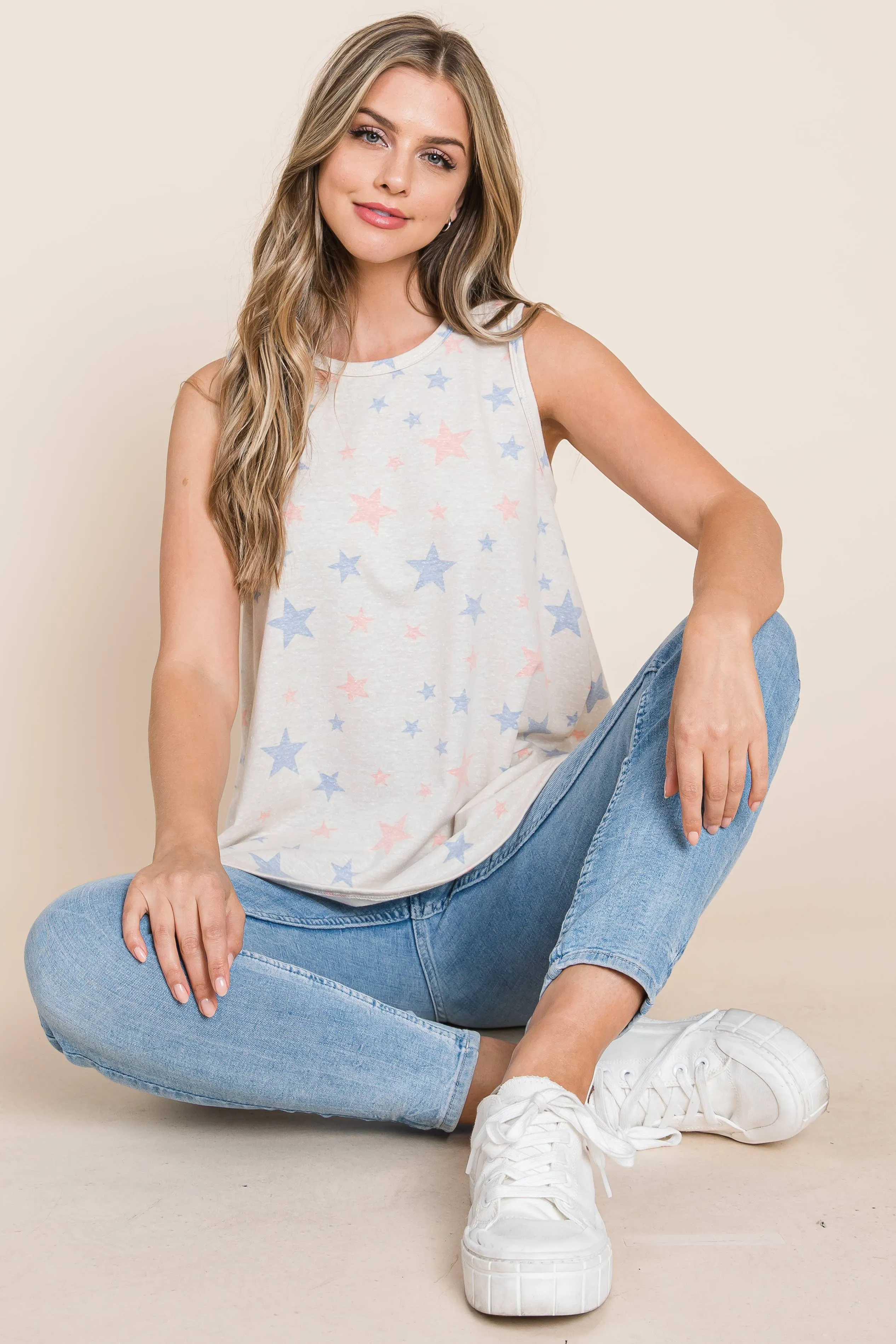 Star Print Tank Top
