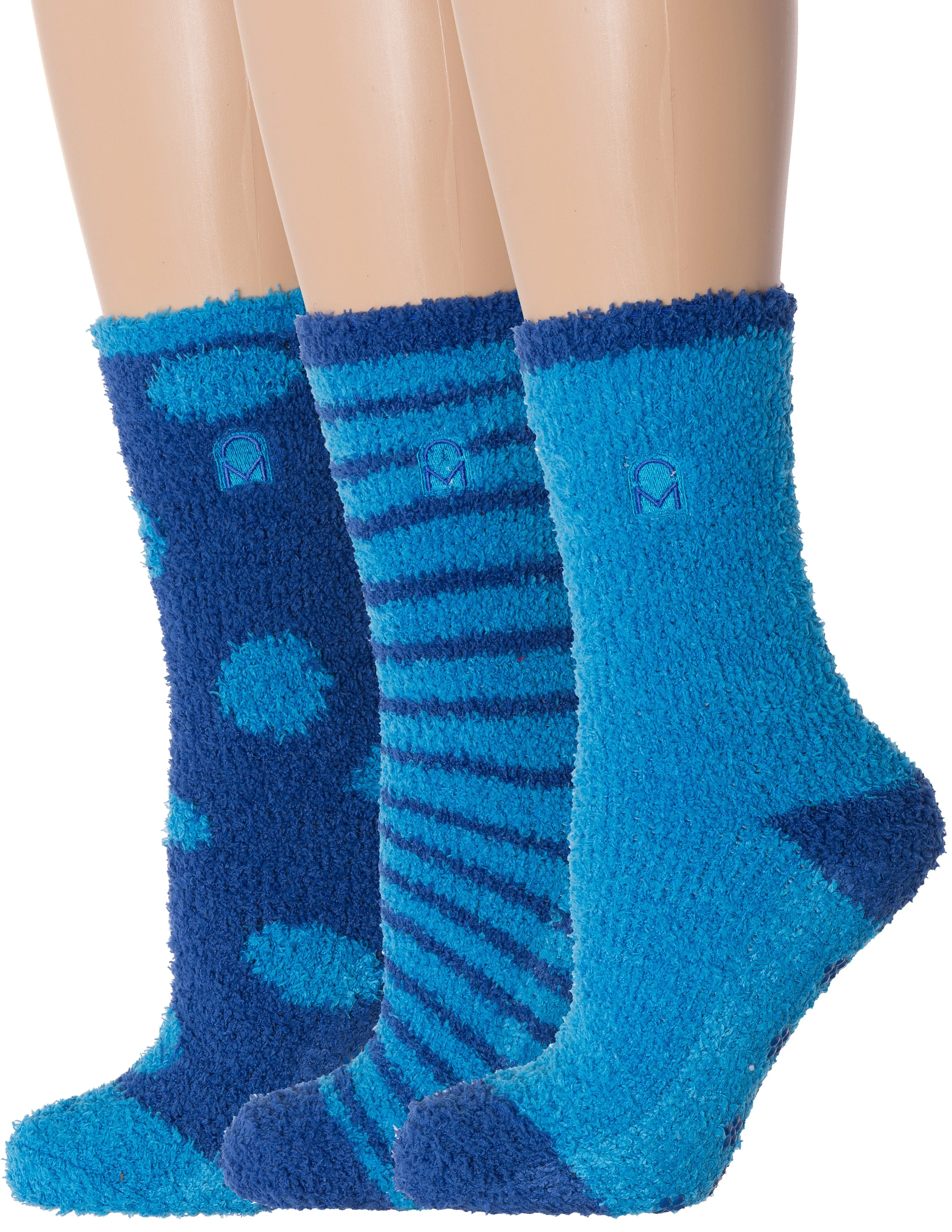 Women's (3 Pairs) Soft Anti-Skid Fuzzy Winter Crew Socks