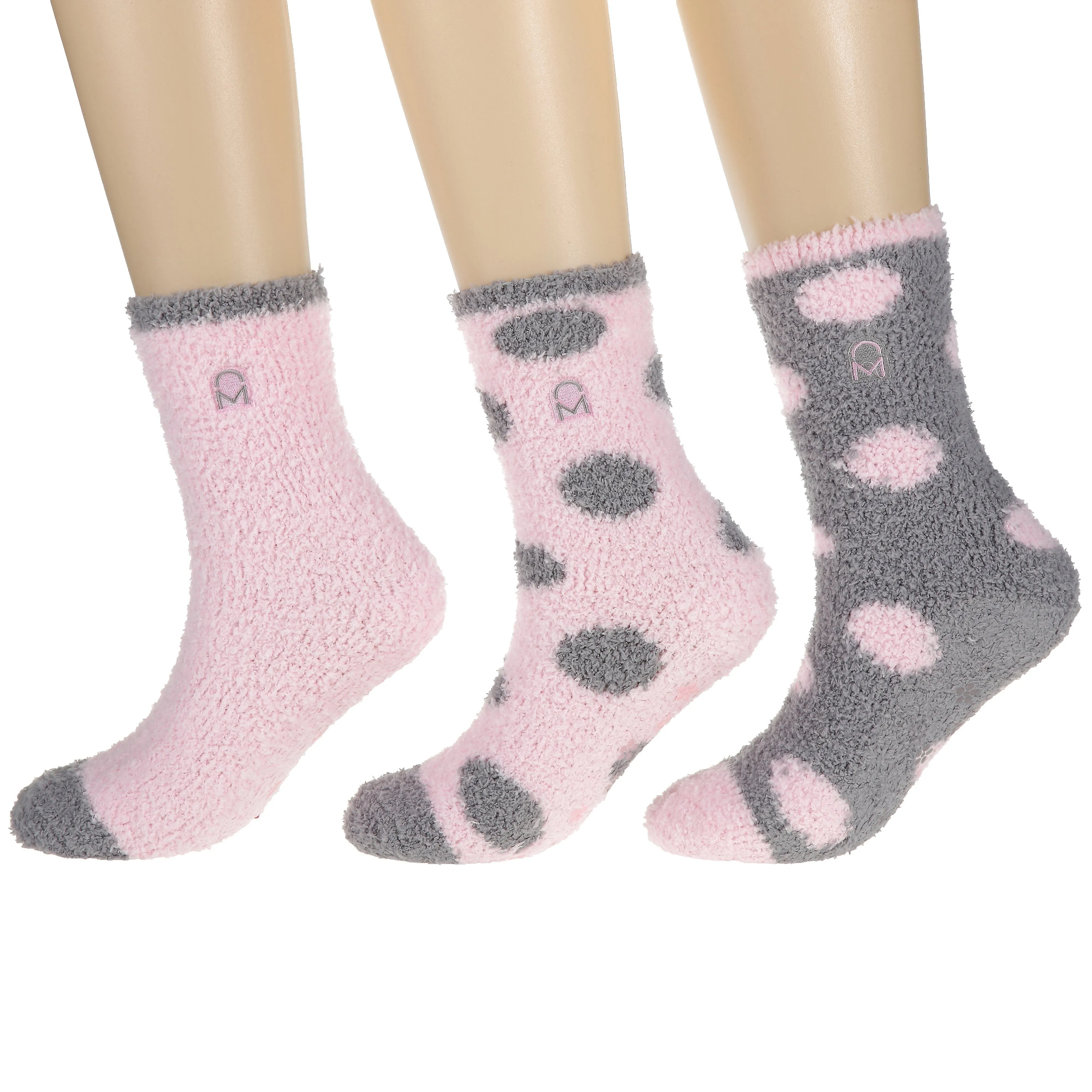 Women's (3 Pairs) Soft Anti-Skid Fuzzy Winter Crew Socks