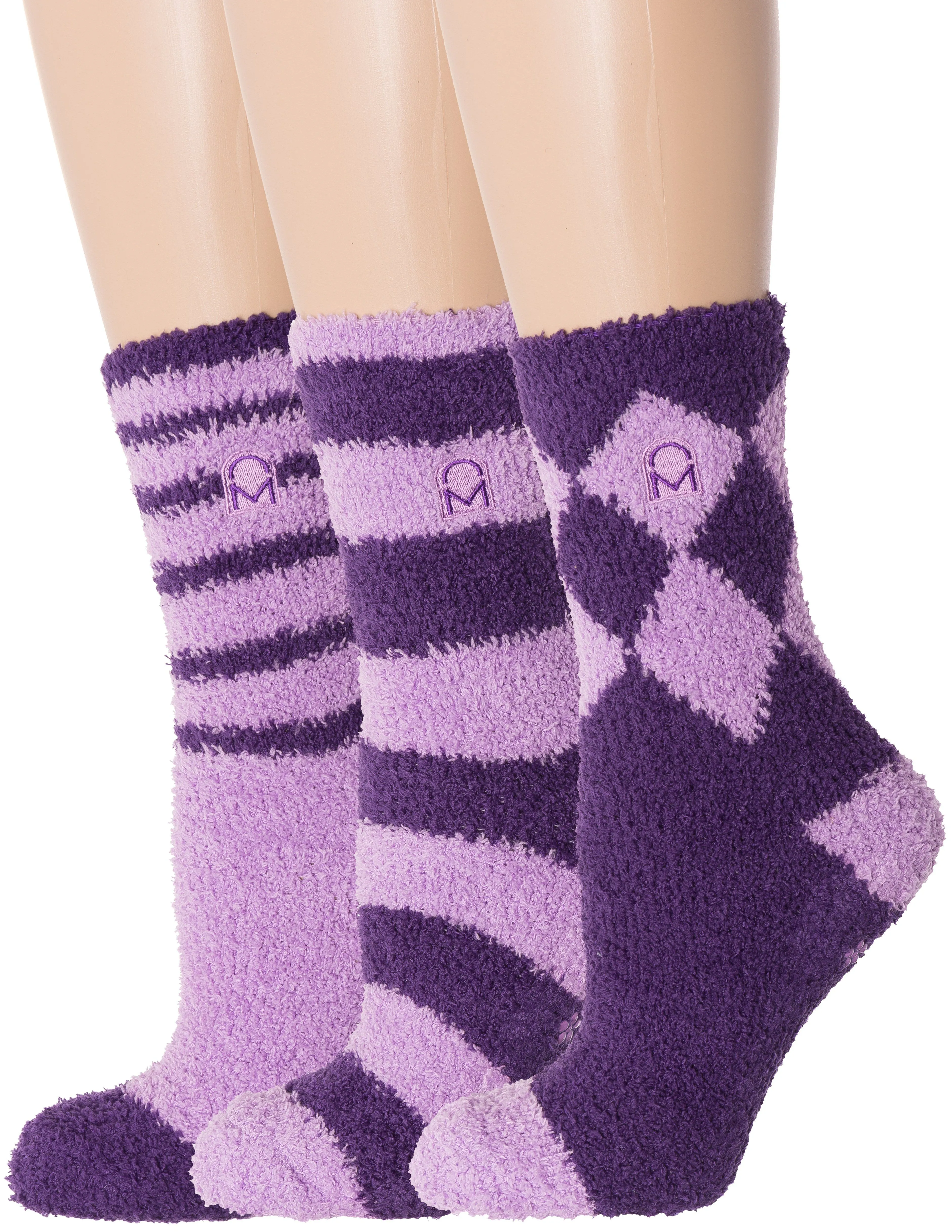 Women's (3 Pairs) Soft Anti-Skid Fuzzy Winter Crew Socks