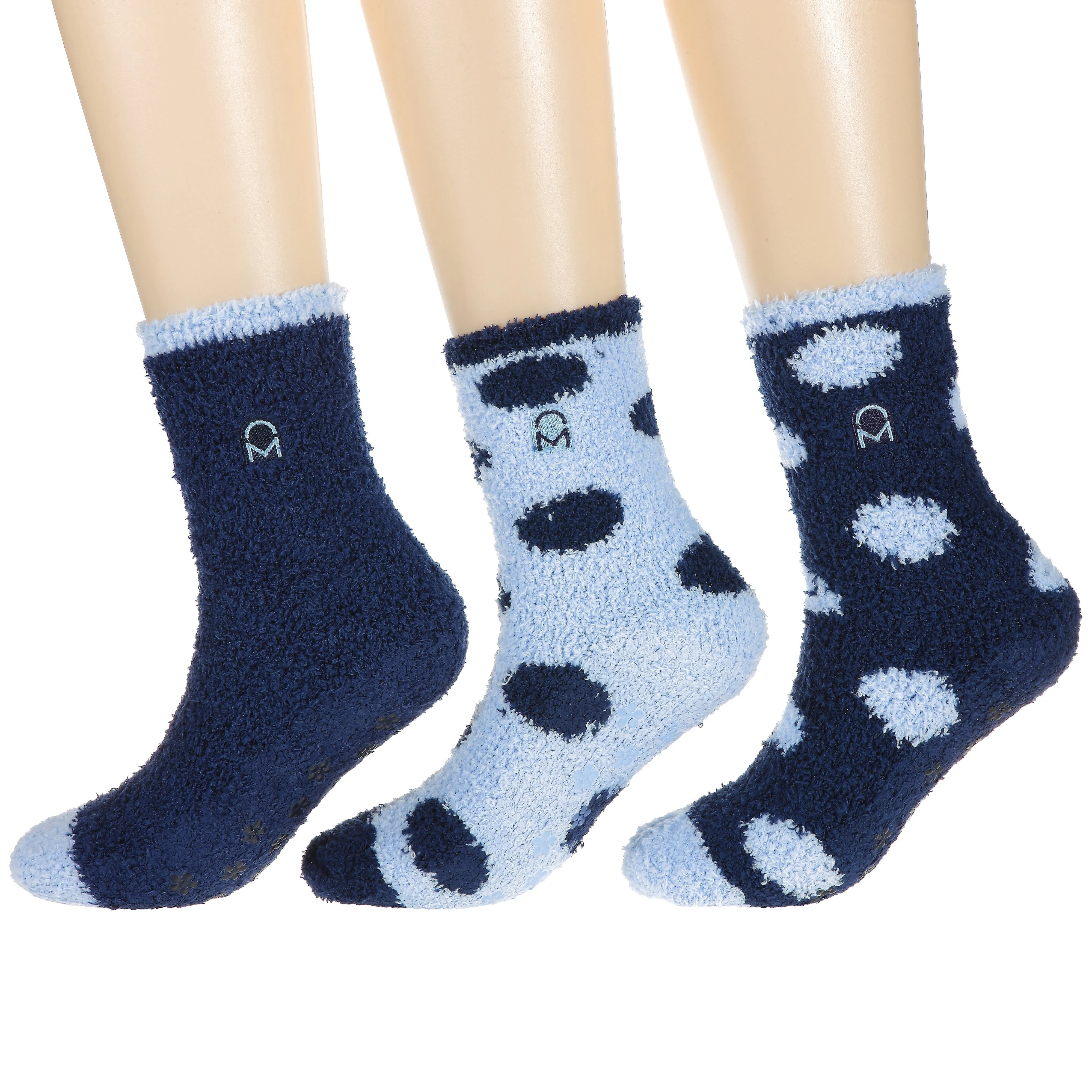 Women's (3 Pairs) Soft Anti-Skid Fuzzy Winter Crew Socks