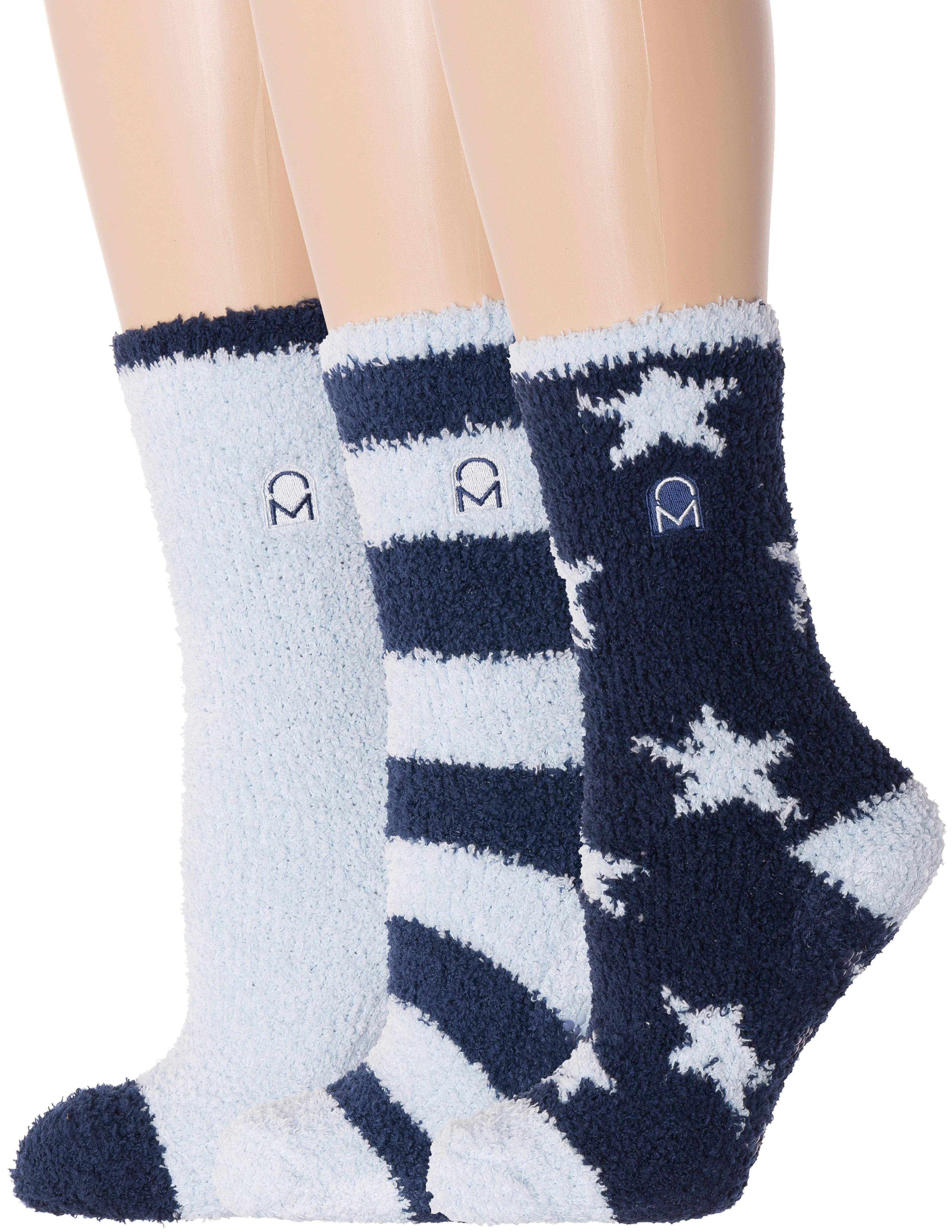 Women's (3 Pairs) Soft Anti-Skid Fuzzy Winter Crew Socks